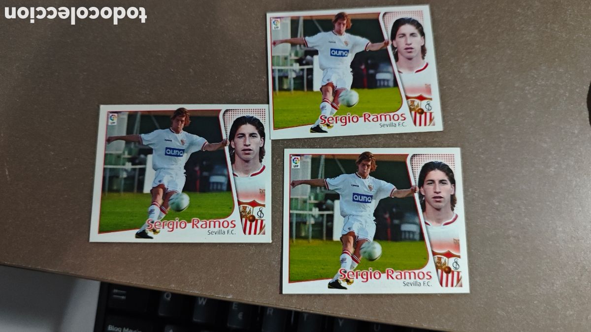 Cromos de f&uacute;tbol: 3 CROMOS SERGIO RAMOS ROOKIE SEVILLA LIGA ESTE 2004/05 NUNCA PEGADO SIN PEGAR