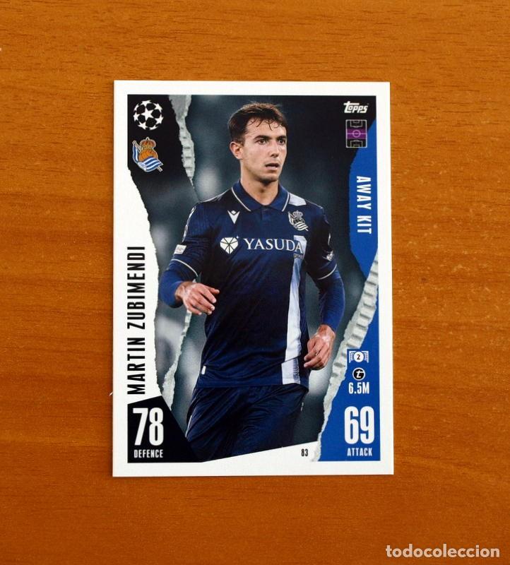 Cromos de f&uacute;tbol: Real Sociedad -N&ordm; 83 Mart&iacute;n Zubimendi -Away Kit-Topps Match Attax Trading Card Game-2023-2024-23-24