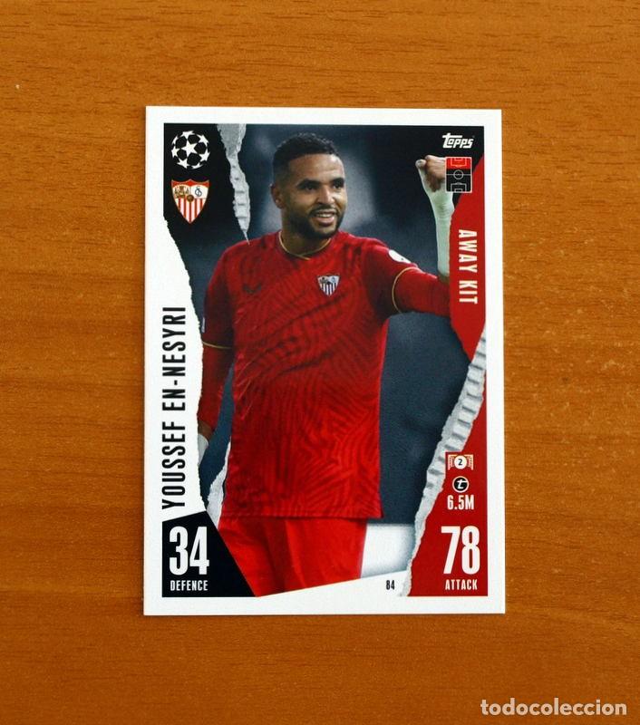Cromos de f&uacute;tbol: Sevilla -N&ordm; 84 Youssef En-Nesyri -Away Kit-Topps Match Attax Trading Card Game-2023-2024-23-24