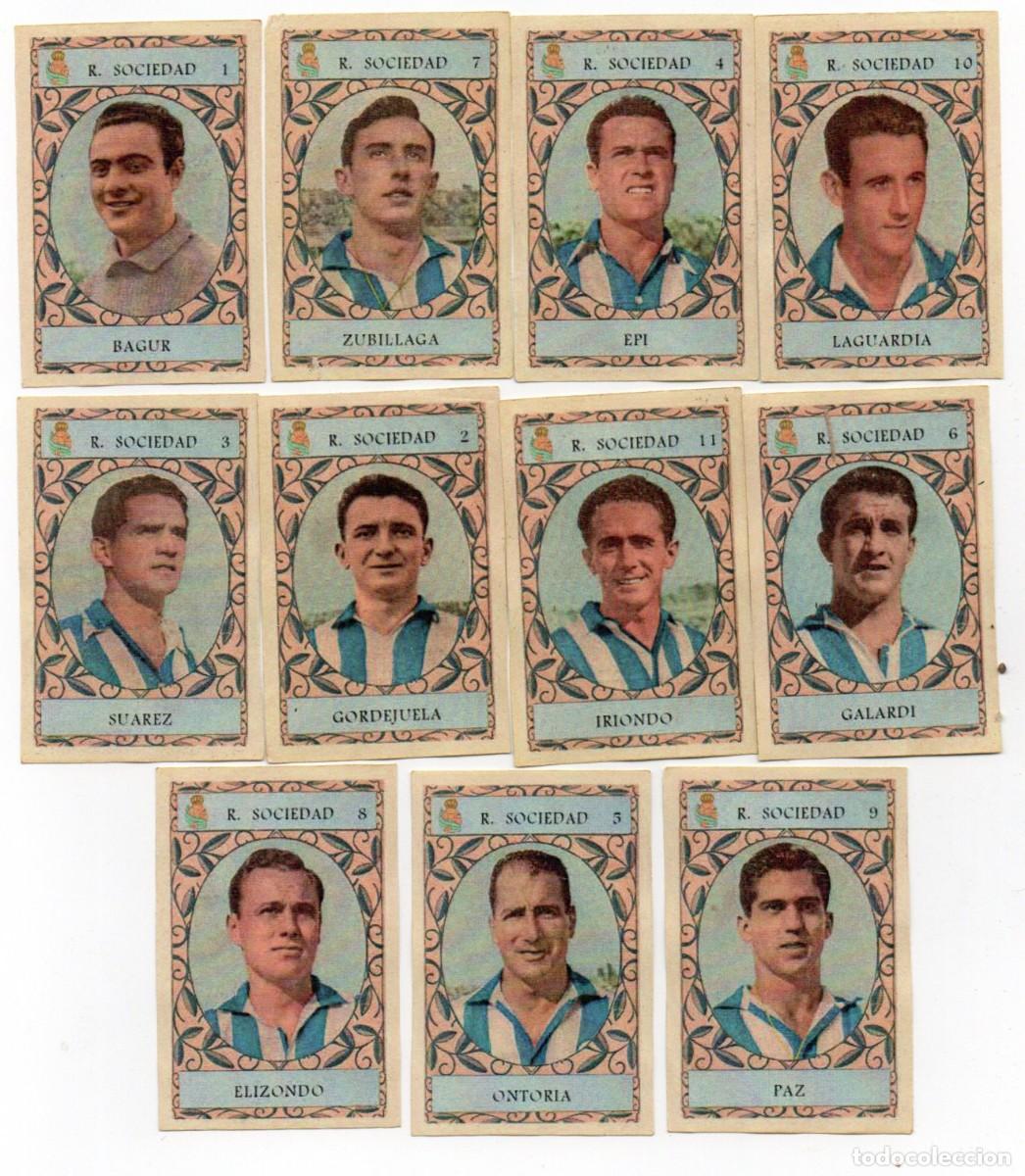 Cromos de f&uacute;tbol: REAL SOCIEDAD, 1954, DE CHOCOLATES KAOMELIN.