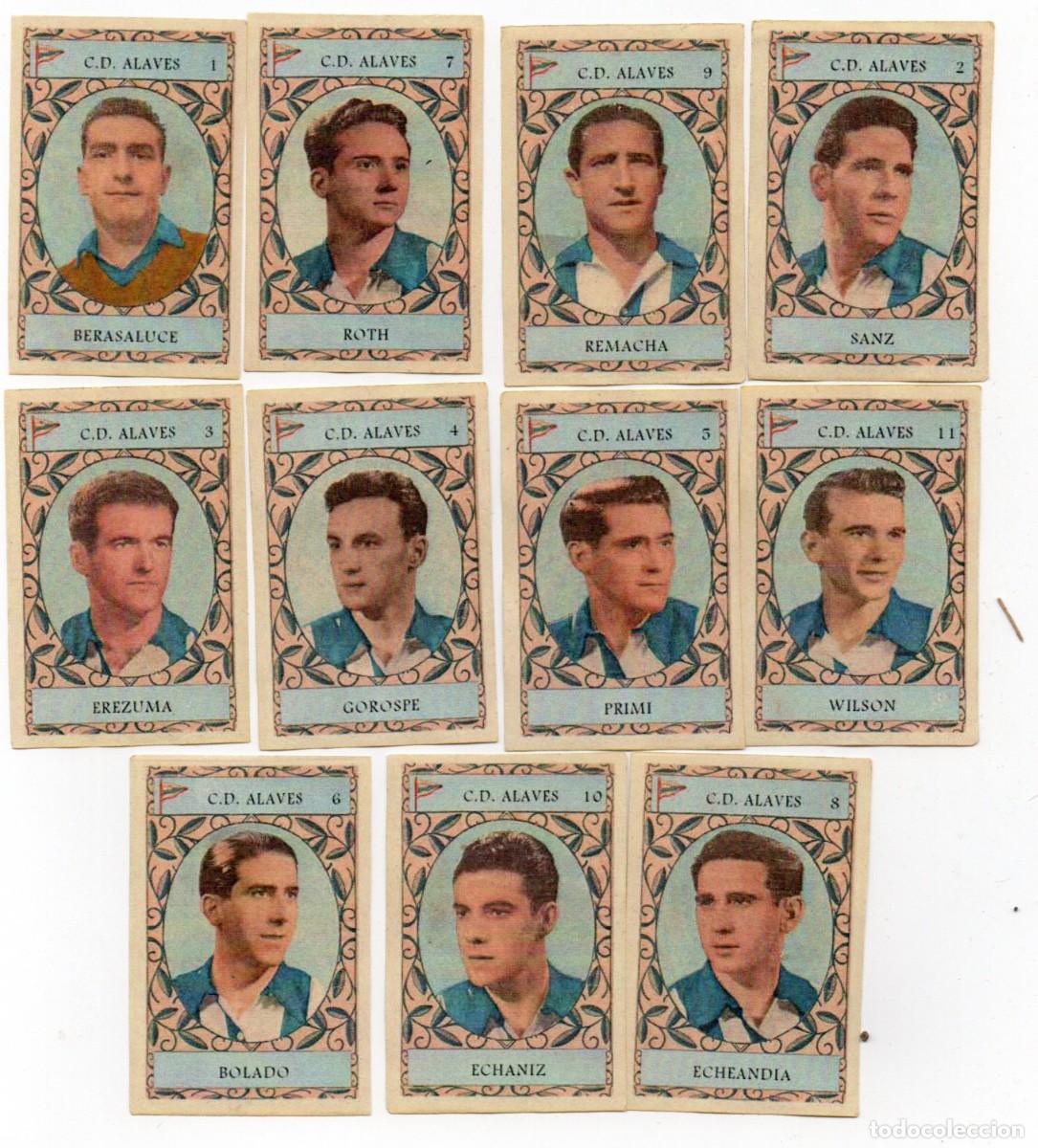 Cromos de f&uacute;tbol: ALAVES 1954, DE CHOCOLATES KAOMELIN.