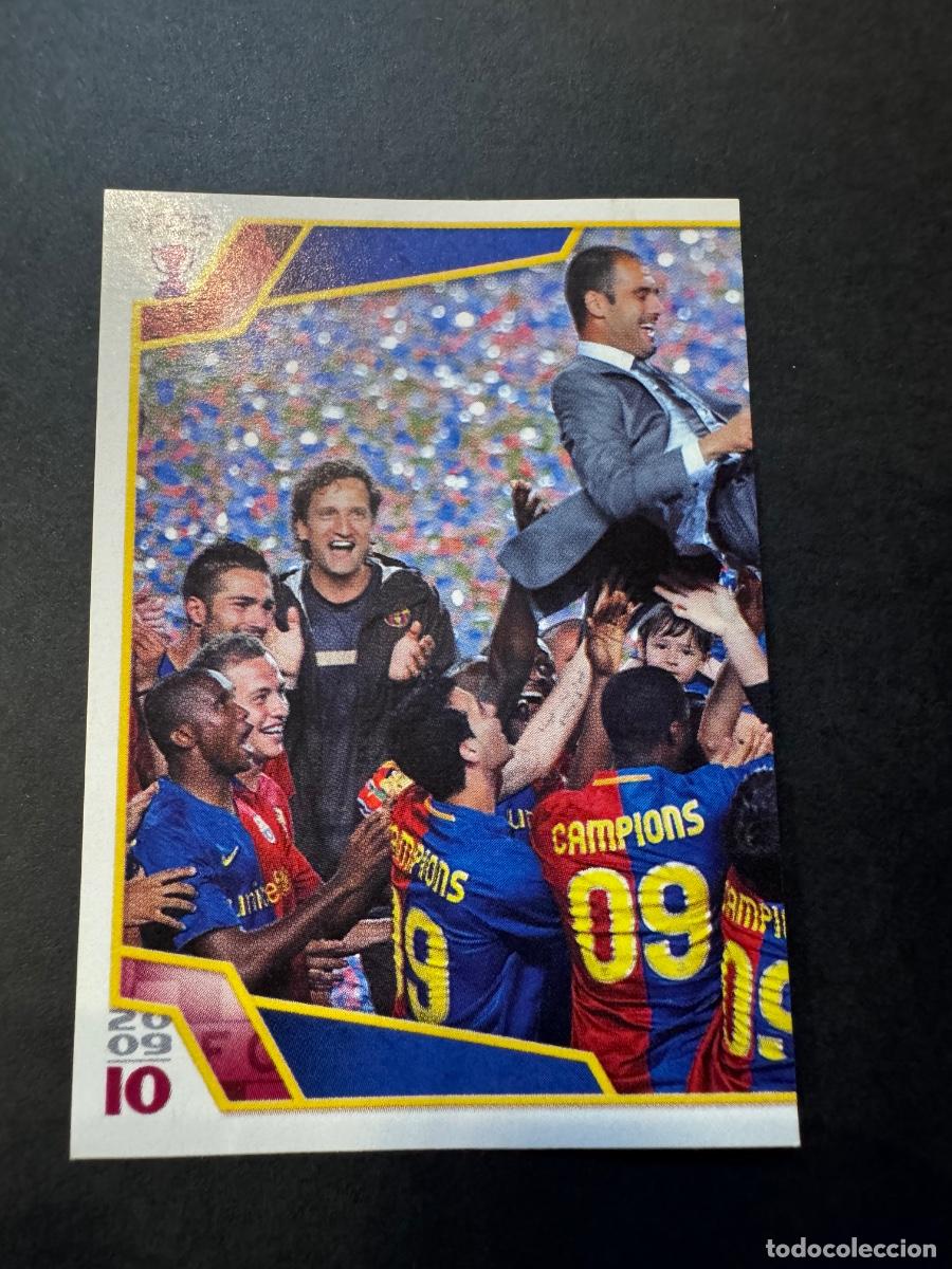 Cromos de f&uacute;tbol: MESSI Y EQUIPO CROMO F&Uacute;TBOL BAR&Ccedil;A 6 COPAS FC BARCELONA 2009-2010 -NUNCA PEGADO / COMPRA MIN&Iacute;MA 5 &euro;