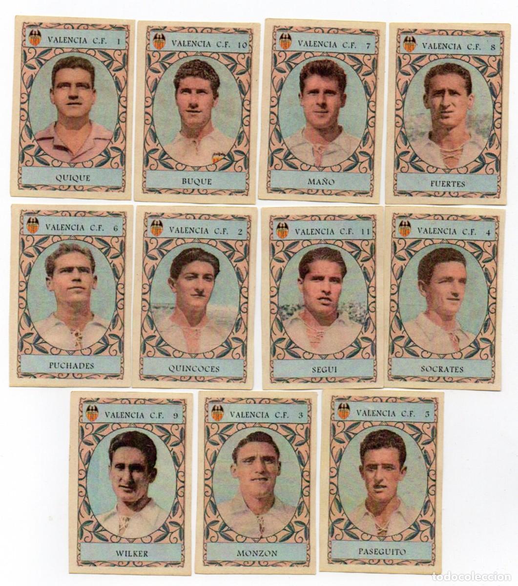 Cromos de f&uacute;tbol: VALENCIA 1954, DE CHOCOLATES KAOMELIN.