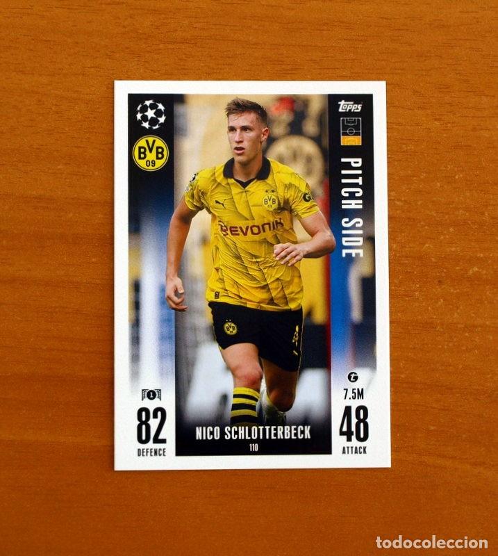 Cartes &agrave; collectionner de Football: Borussia Dortmud -110 Schlotterbeck -Pitch Side-Topps Match Attax Trading Card Game-2023-2024-23-24
