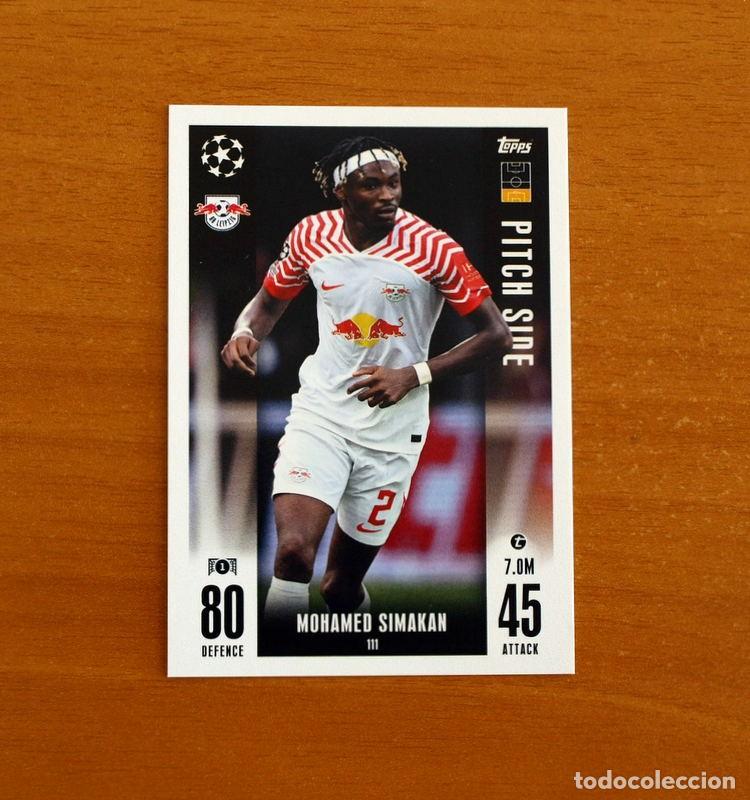 Figurine di Calcio: RB Leipzig -N&ordm; 111 Mohamed Simakan -Pitch Side-Topps Match Attax Trading Card Game-2023-2024-23-24