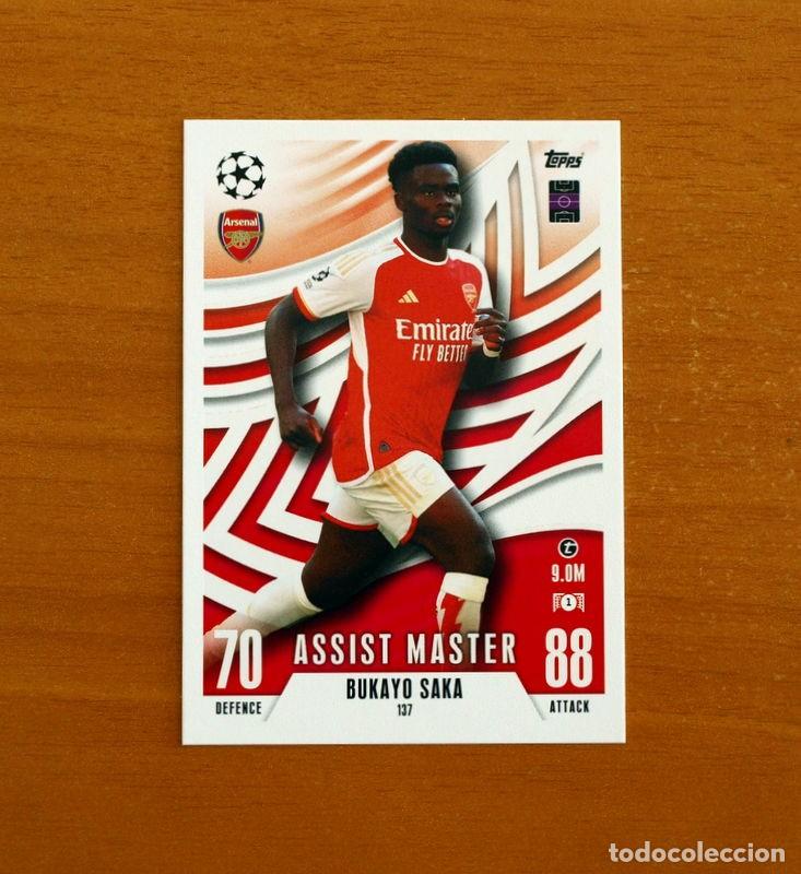 Cromos de f&uacute;tbol: Arsenal -N&ordm; 137 Bukayo Saka -Assist Master-Topps Match Attax Trading Card Game-2023-2024