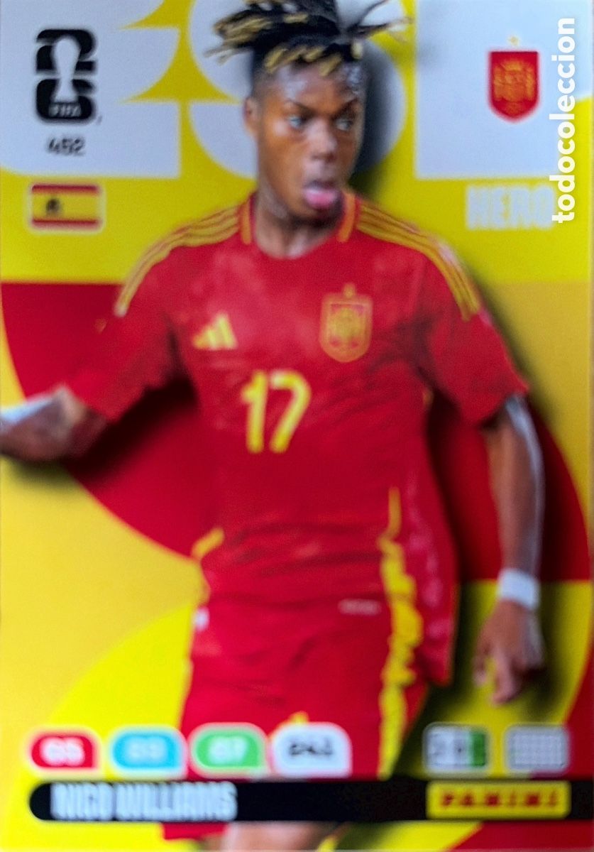 Cromos de f&uacute;tbol: 452.- NICO WILLIAMS (ESPA&Ntilde;A) ADRENALYN XL MUNDIAL 2026 (PANINI)