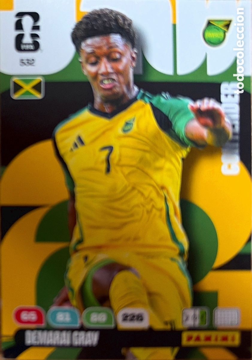 Cromos de f&uacute;tbol: 532.- GRAY (JAMAICA) ADRENALYN XL MUNDIAL 2026 (PANINI)