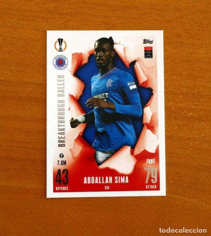 Cromos de f&uacute;tbol: Rangers -N&ordm; 234 Abdallah Sima -Breakthrough Baller-Topps Match Attax Trading Card Game-2023-2024
