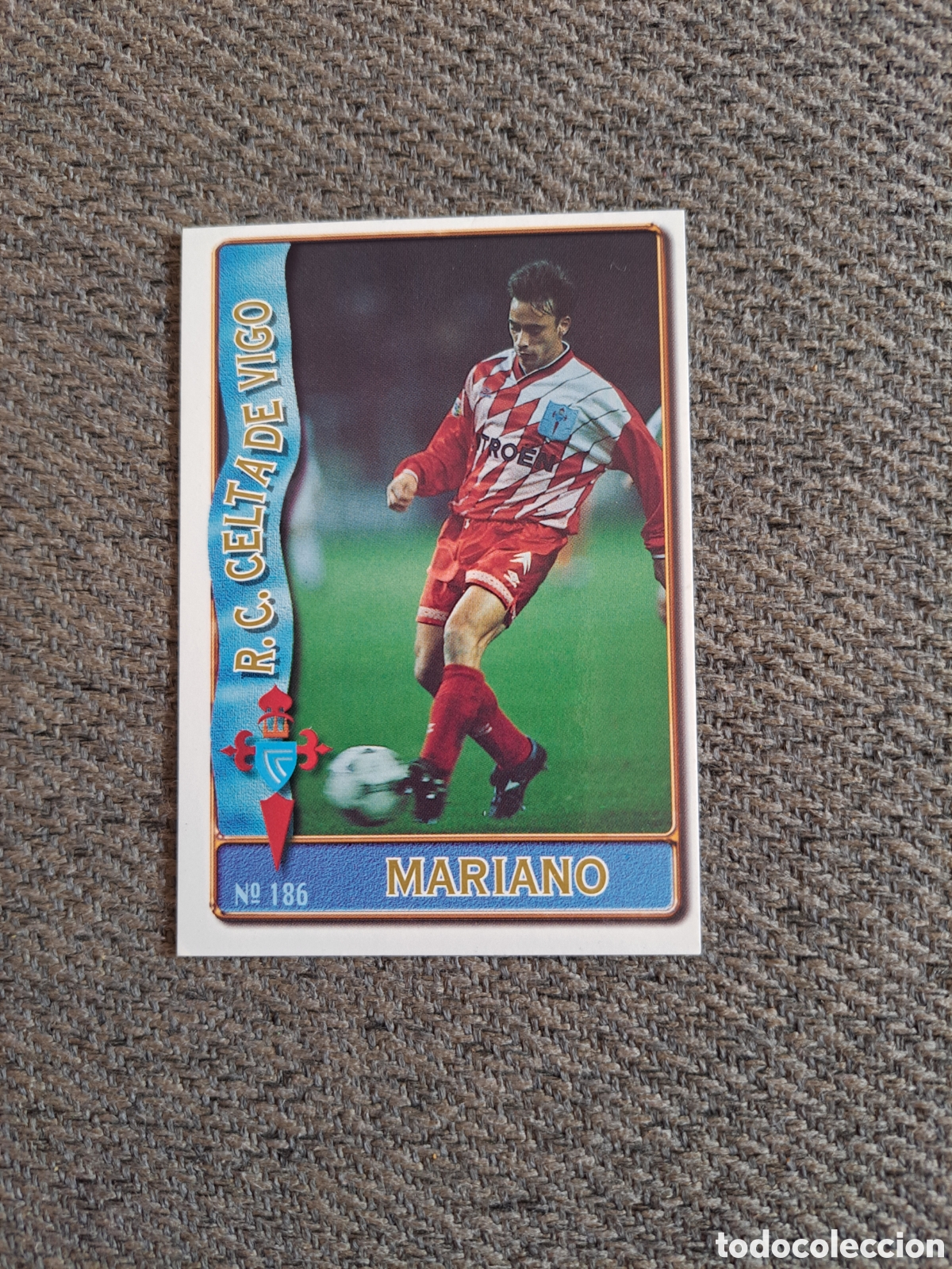 Cromos de f&uacute;tbol: Mariano(Baja)N&deg;186. Celta de Vigo. Mundicromo Liga 96-97.