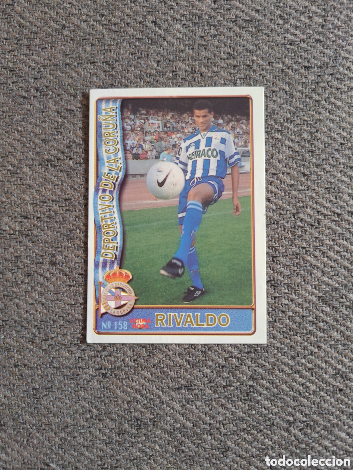Cromos de f&uacute;tbol: Rivaldo(&Uacute;ltima Hora)N&deg;158. Deportivo de la Coru&ntilde;a. Mundicromo Liga 96-97.