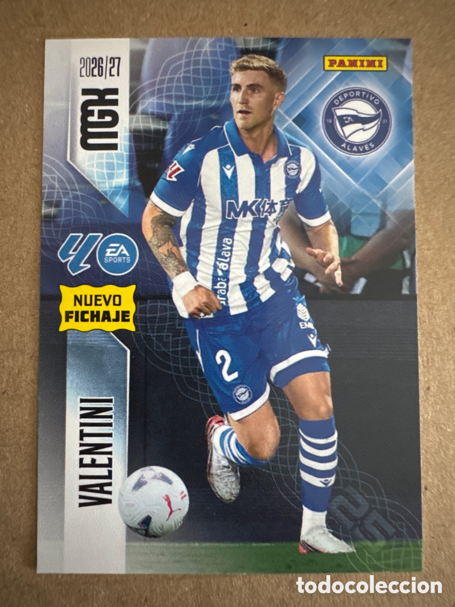 Cromos de f&uacute;tbol: # 475 Valent&iacute;n Alav&eacute;s Megacracks 26 27 2026 2027 Nuevo Fichaje 2 Segunda 2a 2&ordf; Edici&oacute;n