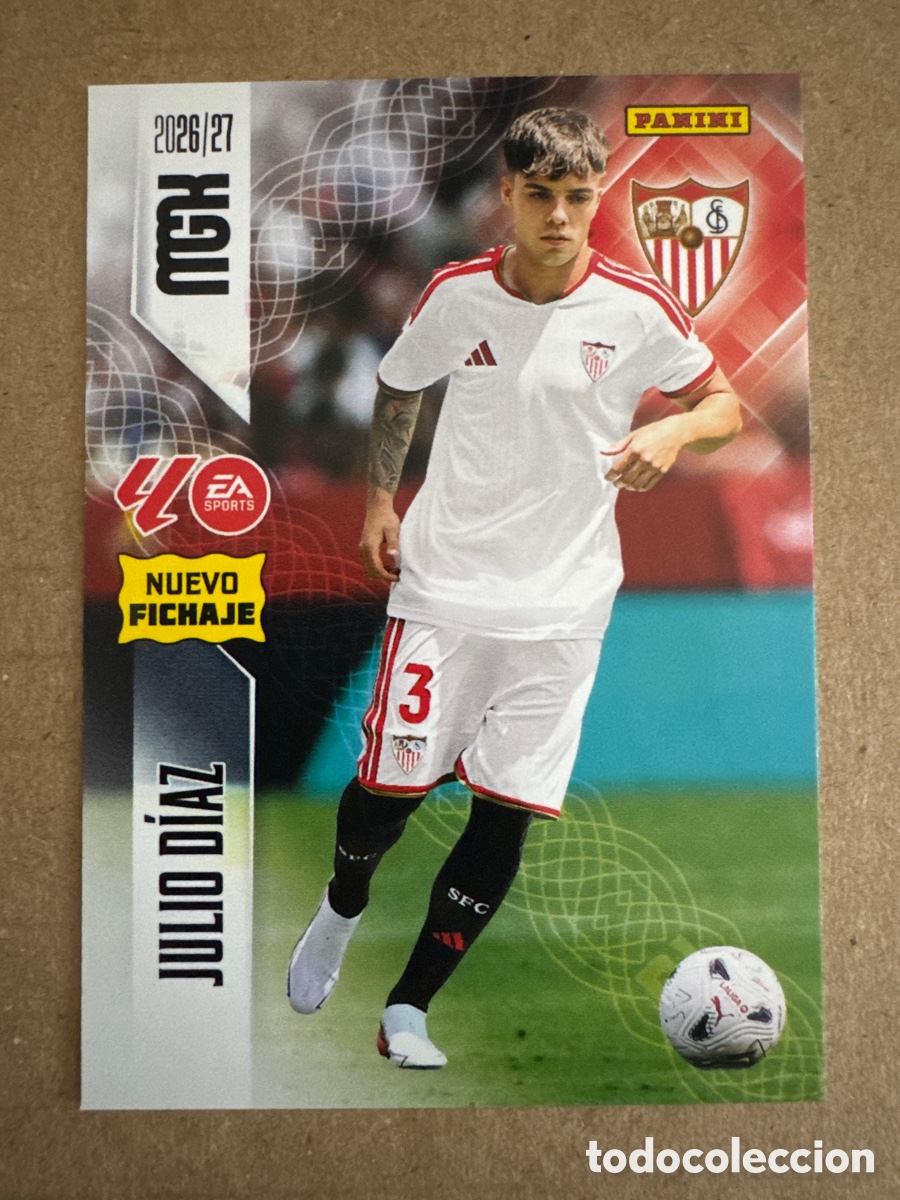 Cromos de f&uacute;tbol: # 477 Julio D&iacute;az Sevilla Megacracks 26 27 2026 2027 Nuevo Fichaje 2 Segunda 2a 2&ordf; Edici&oacute;n