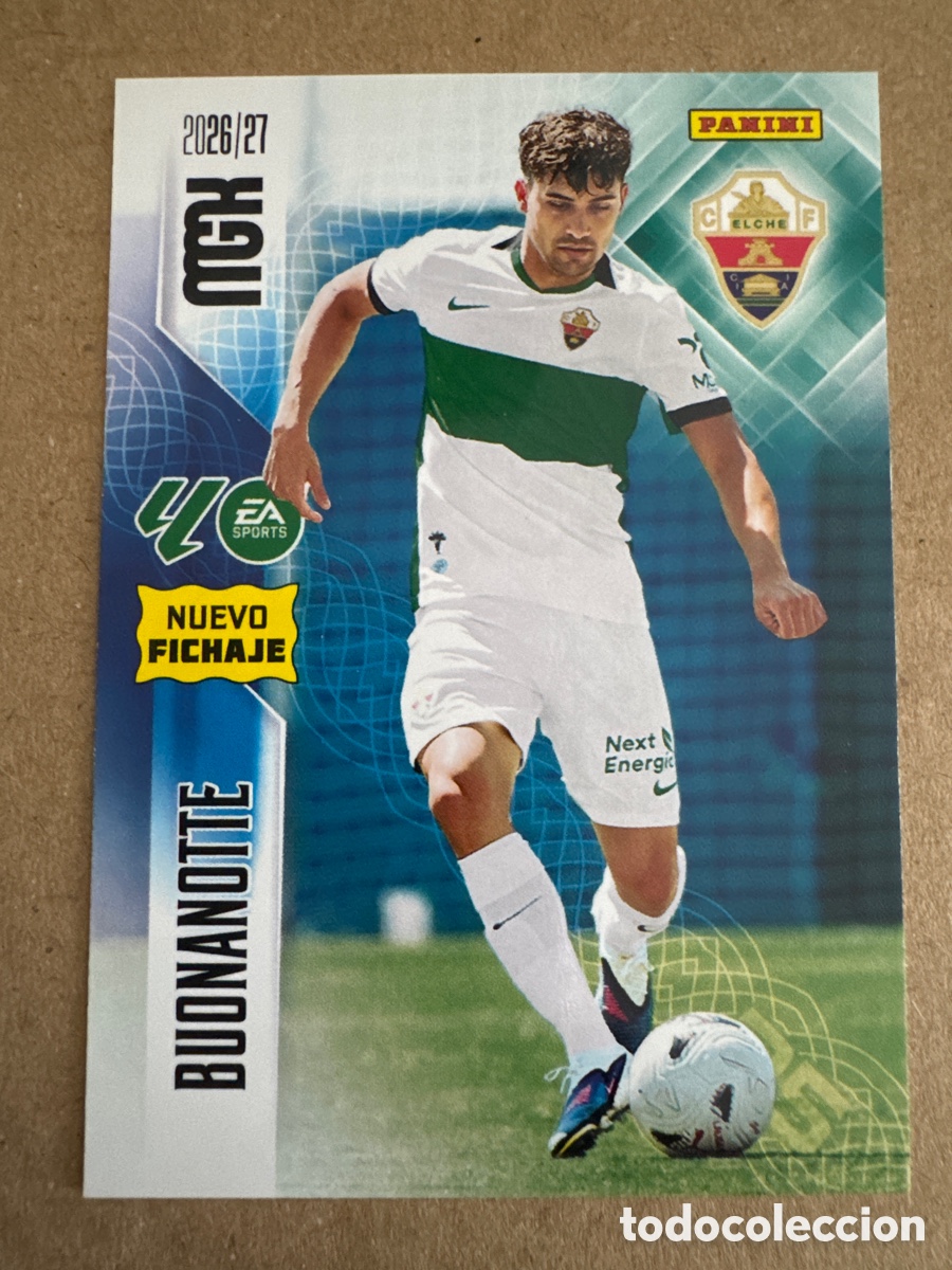 Cromos de f&uacute;tbol: # 480 Buonanotte Elche Megacracks 26 27 2026 2027 Nuevo Fichaje 2 Segunda 2a 2&ordf; Edici&oacute;n