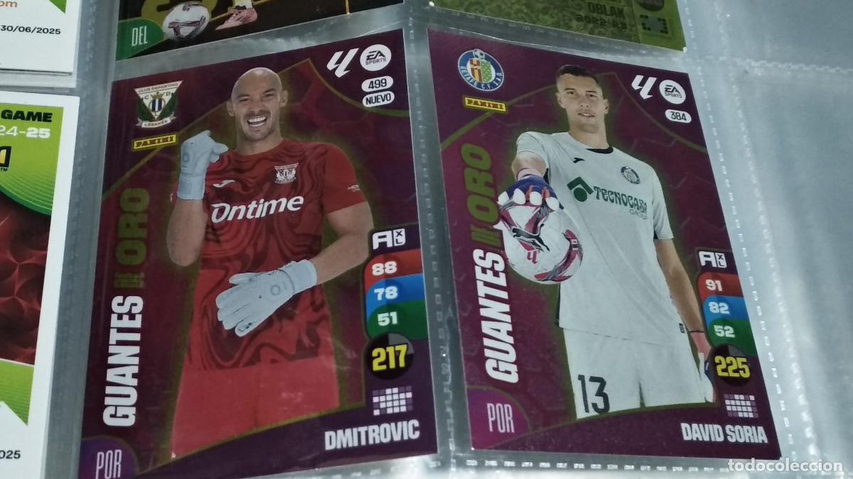 Cromos de f&uacute;tbol: David Soria guantes de oro n&uacute;mero 384 del Getafe cromo adrenalyn XL 24-25 2024-2025