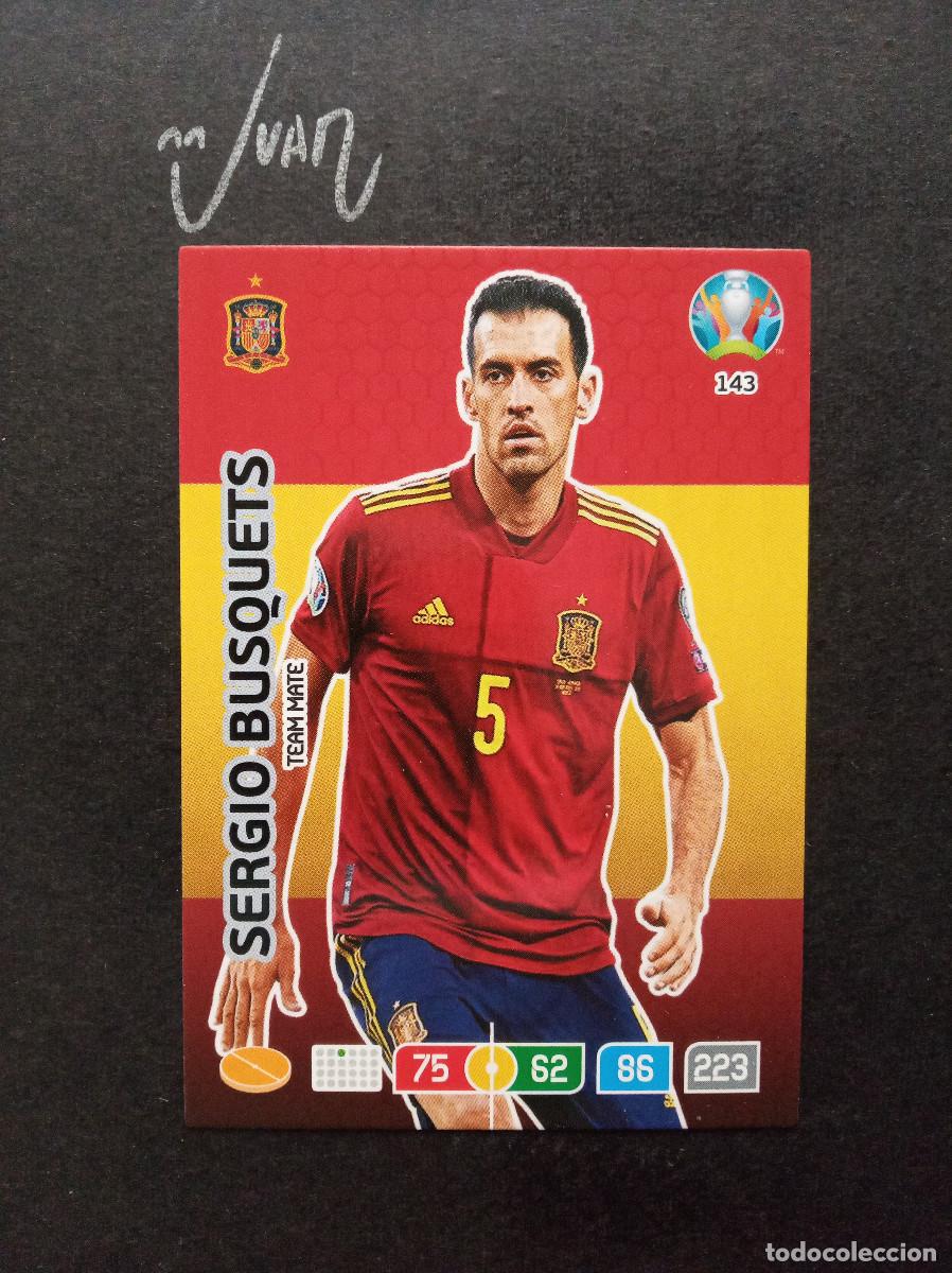 Cromos de f&uacute;tbol: N&ordm; 143 SERGIO BUSQUETS ESPA&Ntilde;A BARCELONA ⚽ PANINI &reg; ADRENALYN UEFA EURO 2020 2021 20 21 NUEVO