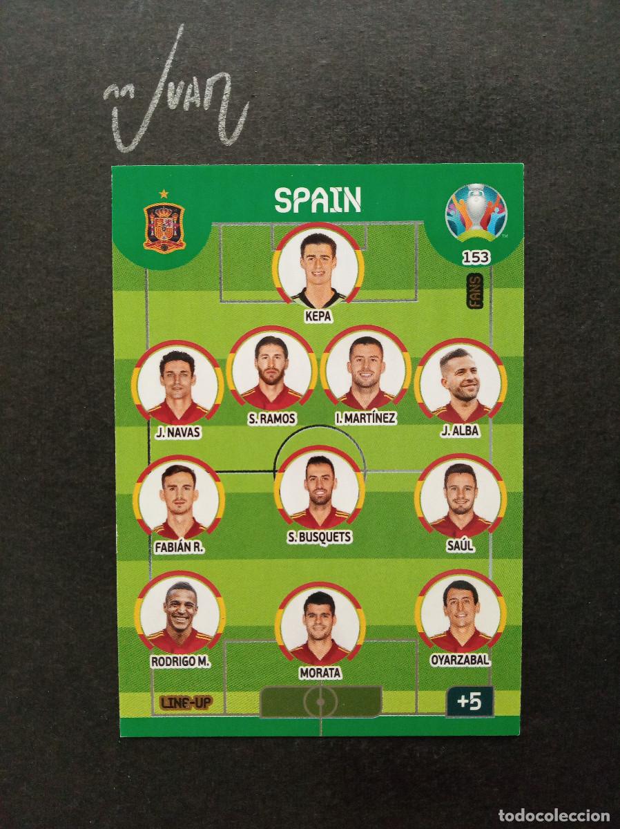 Cromos de f&uacute;tbol: N&ordm; 153 BONUS LINE UP ALINEACION FANS FAVOURITE ESPA&Ntilde;A ⚽ PANINI &reg; ADRENALYN UEFA EURO 2020 2021 20 21