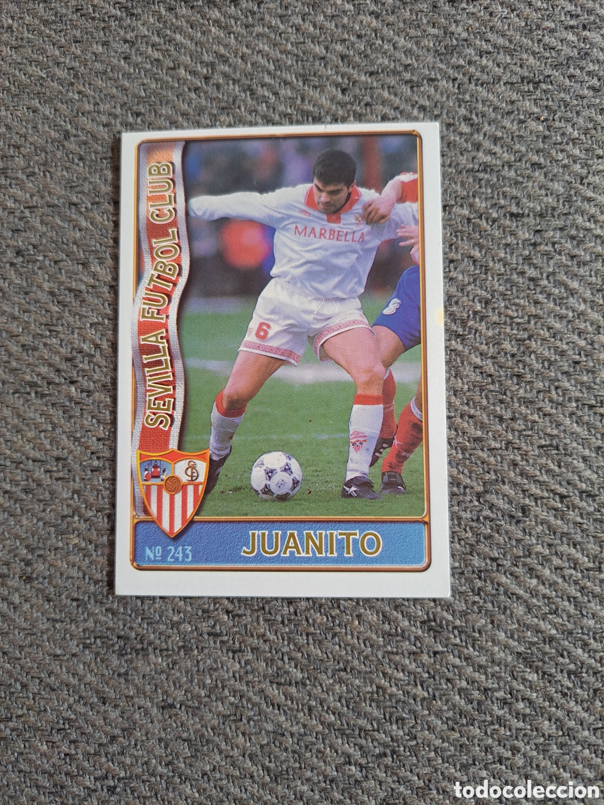 Cromos de f&uacute;tbol: Juanito(Baja)N&deg;243. Sevilla. Mundicromo Liga 96-97