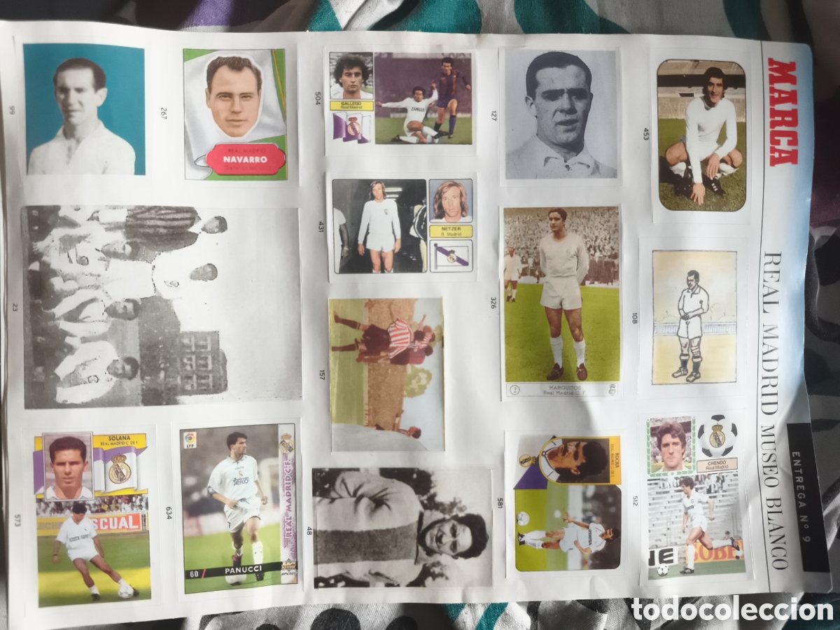 Cromos de f&uacute;tbol: 8 LAMINAS MARCA REAL MADRID MUSEO BLANCO. ENTREGA 9 AL 15 Y 17