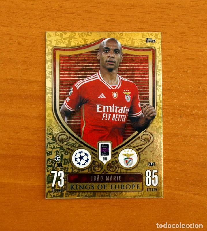 Fu&szlig;ball-Sticker: Benfica -N&ordm; 301 Jo&acirc;o M&aacute;rio -Kings of Europe-Topps Match Attax Trading Card Game-2023-2024