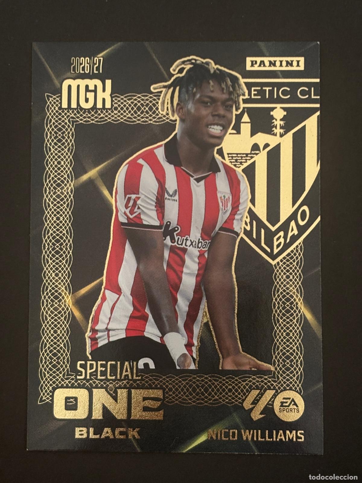 Cromos de Futebol: OB1 NICO WILLIAMS AT BILBAO SPECIAL ONE BLACK MEGACRACKS MGK 26-27 2026-2027 PANINI LIGA