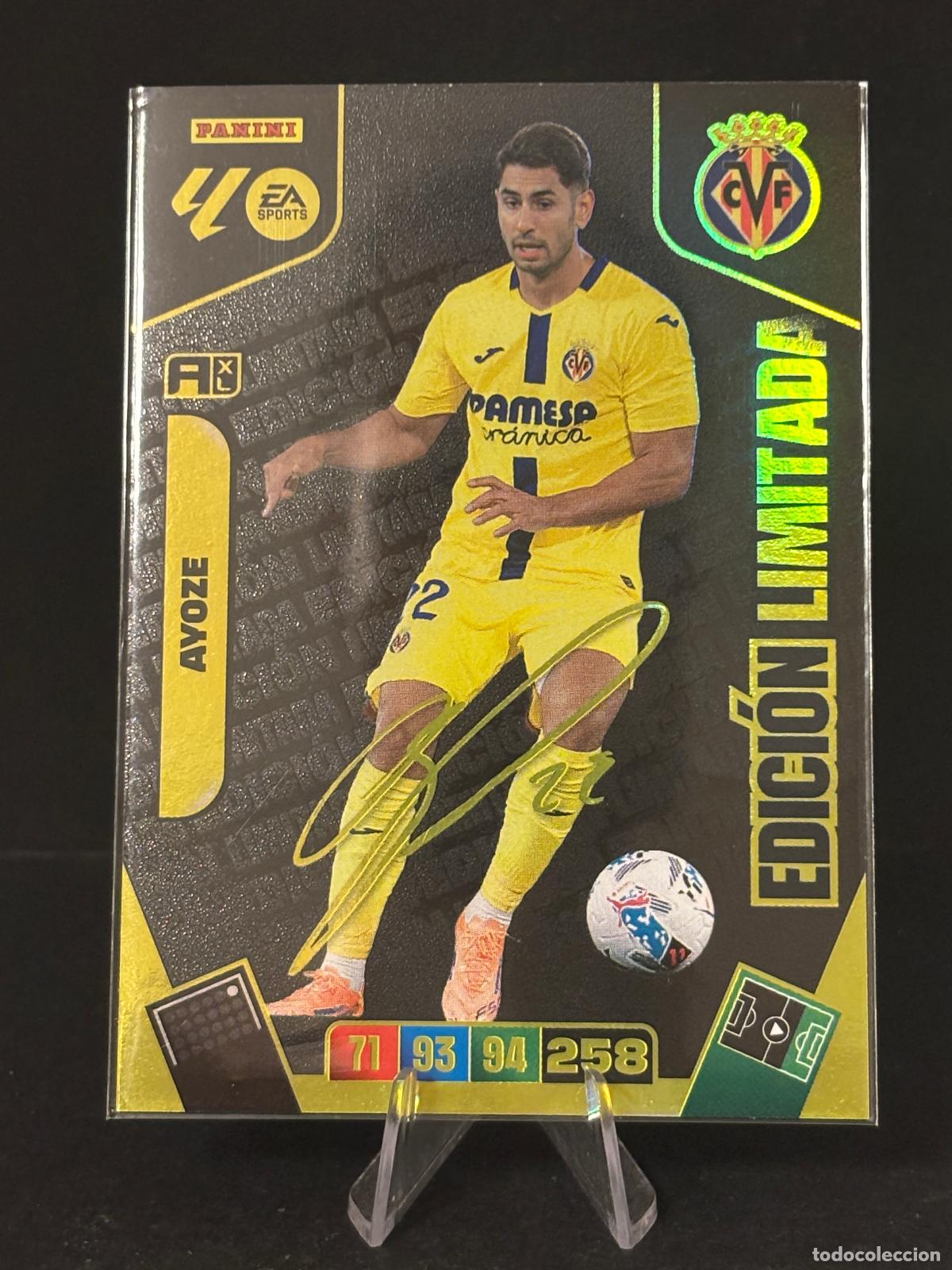 Cromos de f&uacute;tbol: AYOZE EDICI&Oacute;N LIMITADA FIRMADA VILLAREAL ADRENALYN XL 25 26 2025 2026 PANINI LA LIGA