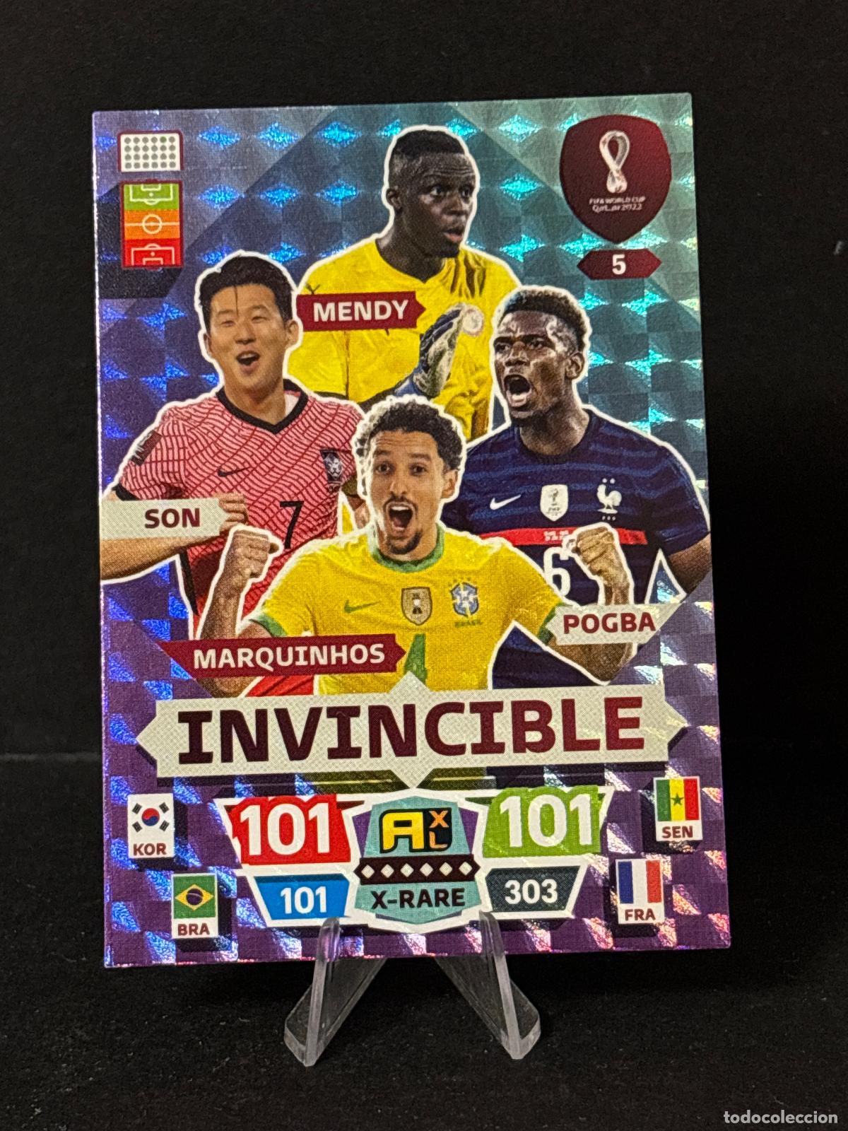 Cromos de f&uacute;tbol: 5 INVENCIBLE INVINCIBLE MUNDIAL 2022 FIFA WORLD CUP QATAR 22 PANINI BRASIL FRANCIA SON