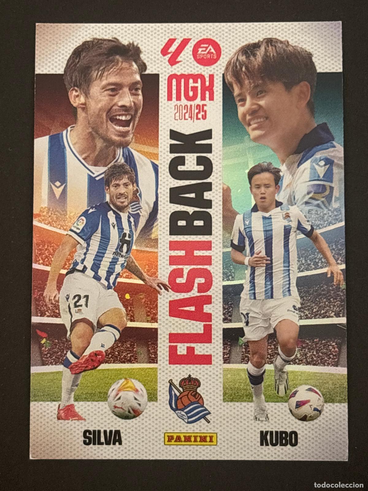 Cromos de f&uacute;tbol: 431 FLASHBACK SILVA-KUBO REAL SOCIEDAD MEGACRACKS MGK 24-25 2024 2025 PANINI LIGA