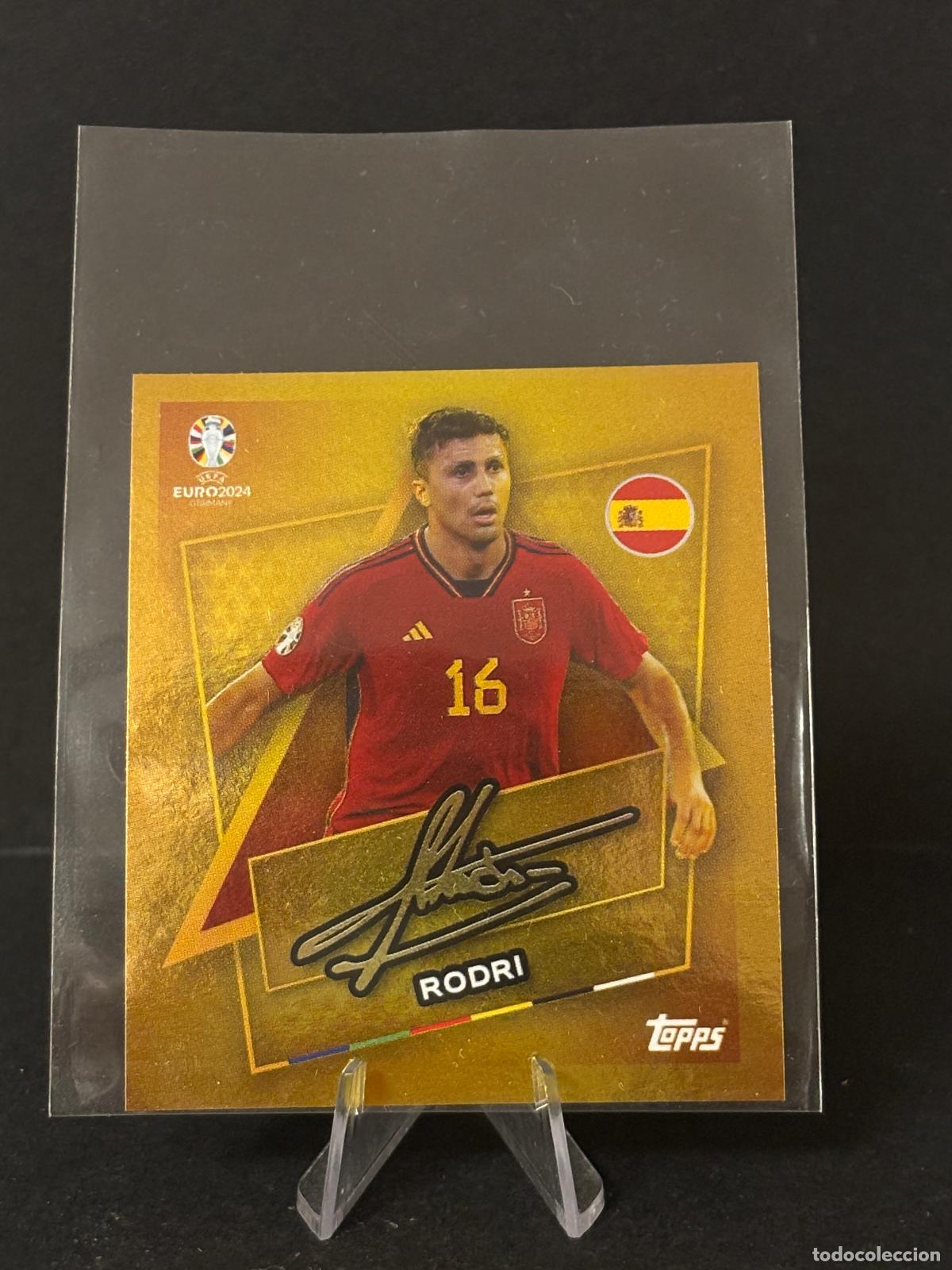 Cromos de f&uacute;tbol: ESP SP RODRI FIRMADA ESPA&Ntilde;A TOPPS EURO 24 2024 CITY BARCELONA