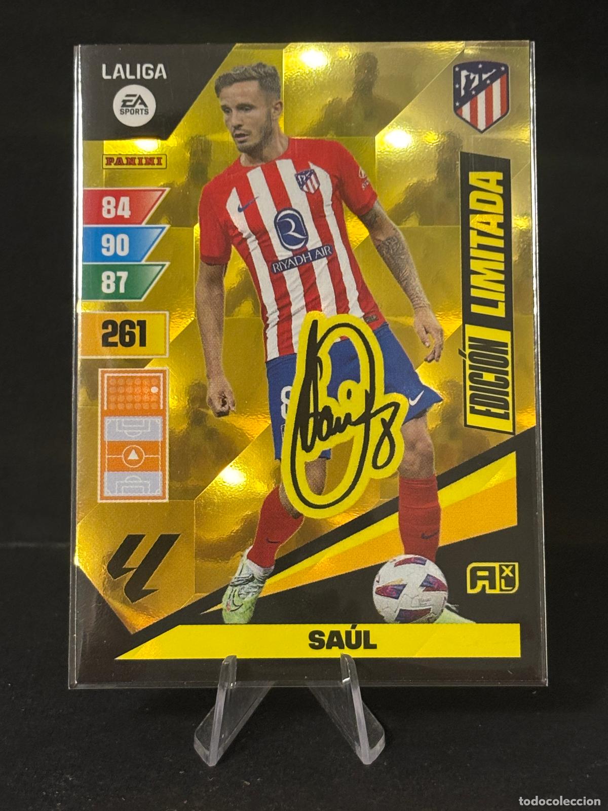 Cromos de f&uacute;tbol: SA&Uacute;L EDICI&Oacute;N LIMITADA FIRMADA ATL&Eacute;TICO MADRID ADRENALYN XL 23 24 2023 2024 PANINI LA LIGA