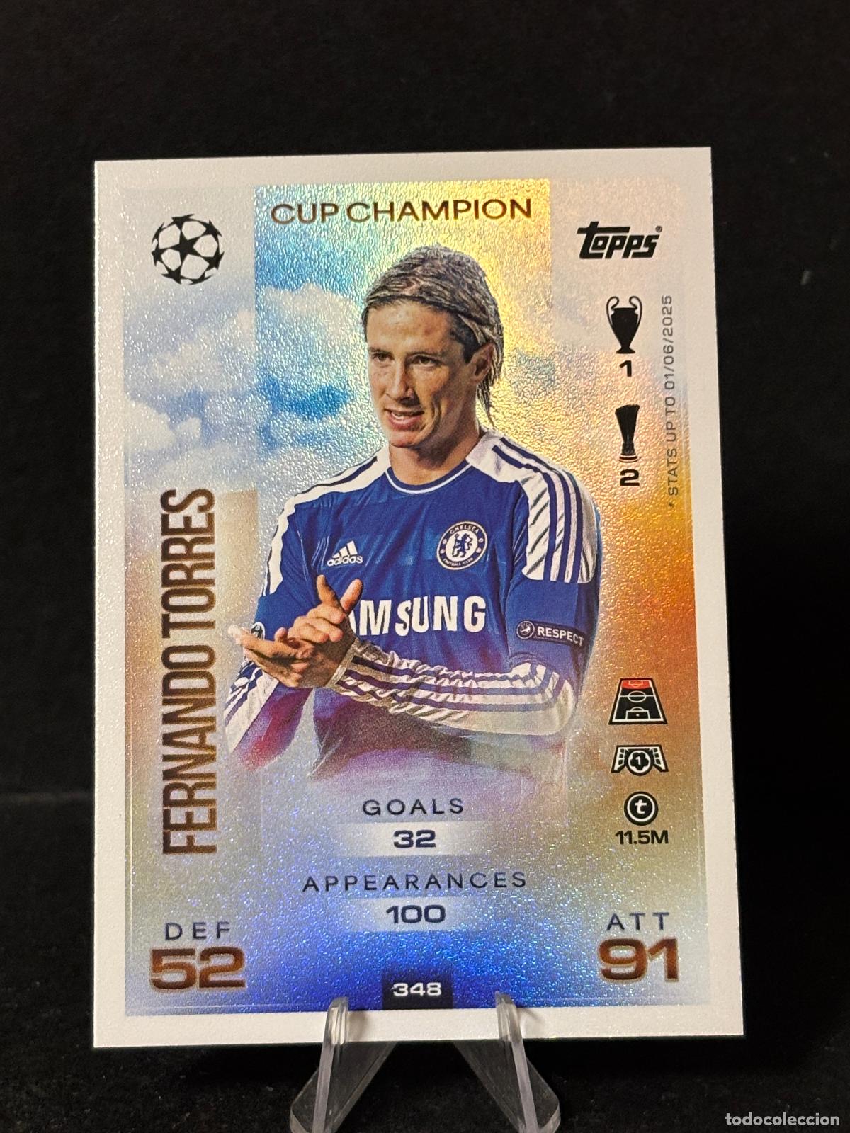 Cromos de f&uacute;tbol: 348 FERNANDO TORRES CUP CHAMPIONS CHELSEA MATCH ATTAX CHAMPIONS LEAGUE TOPPS 25 26 2025