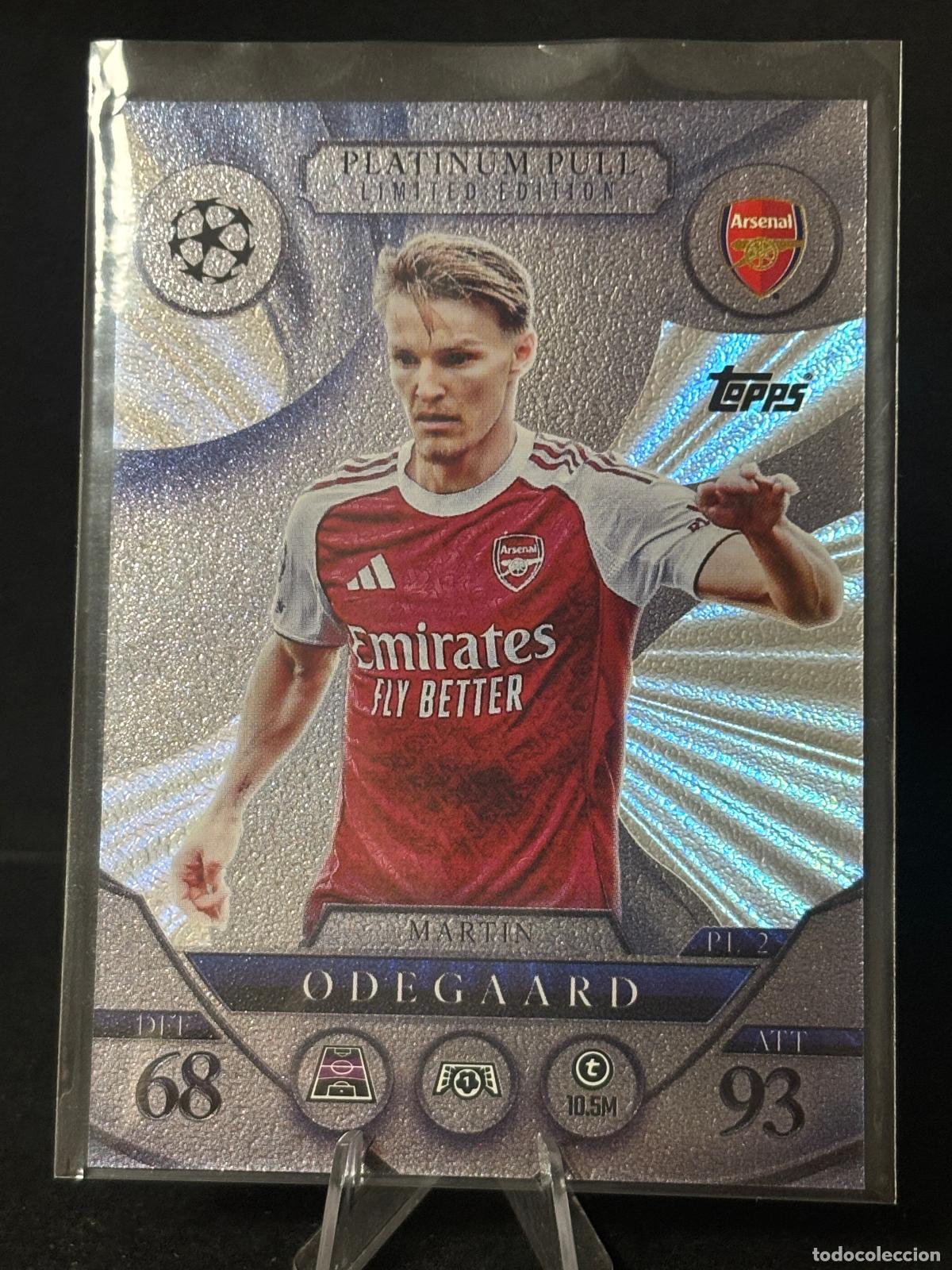 Cromos de f&uacute;tbol: ODEGAARD PLATINUM PULL LIMITED EDICION ARSENAL MATCH ATTAX CHAMPIONS LEAGUE TOPPS 25 26