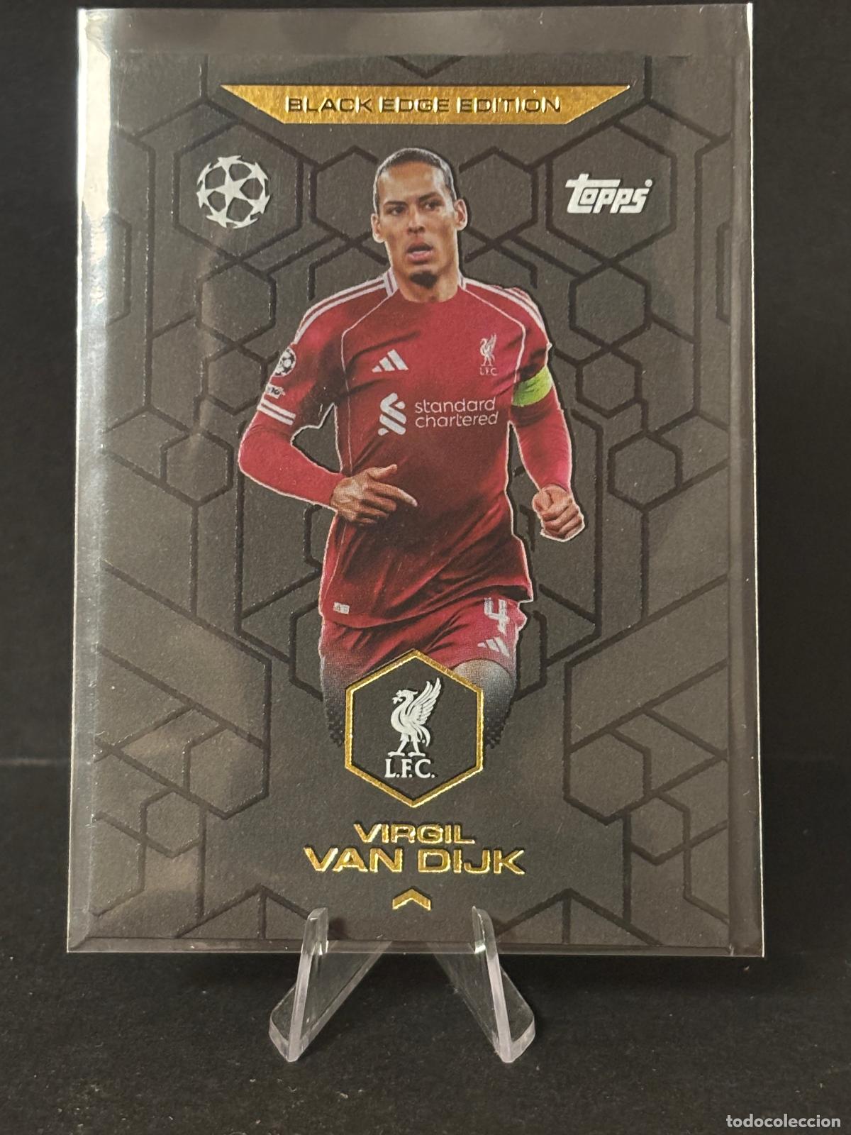 Cromos de f&uacute;tbol: BE1 VAN DIJK BLACK EDGE EDITION LIVERPOOL MATCH ATTAX CHAMPIONS LEAGUE TOPPS 25 26 2025