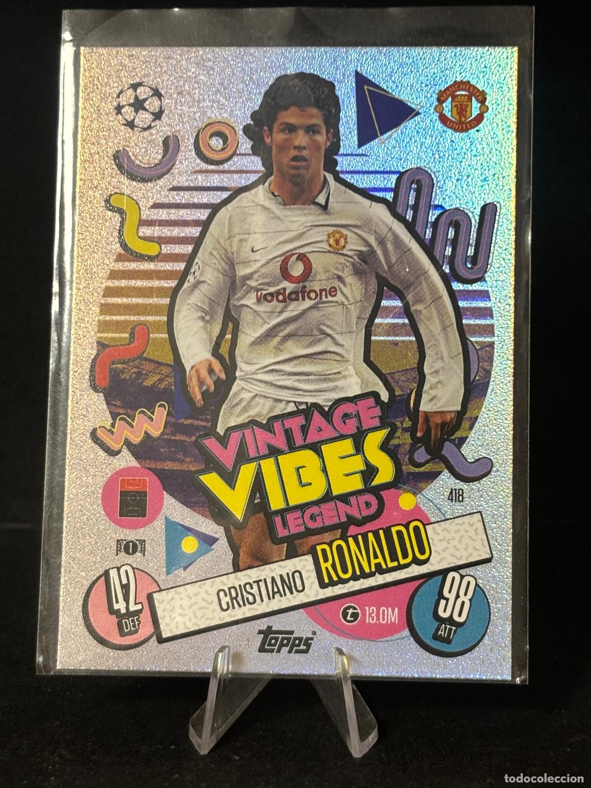 Cromos de f&uacute;tbol: 418 CRISTIANO RONALDO VINTAGE VIBES MANCHESTER MATCH ATTAX CHAMPIONS LEAGUE TOPPS 23 24