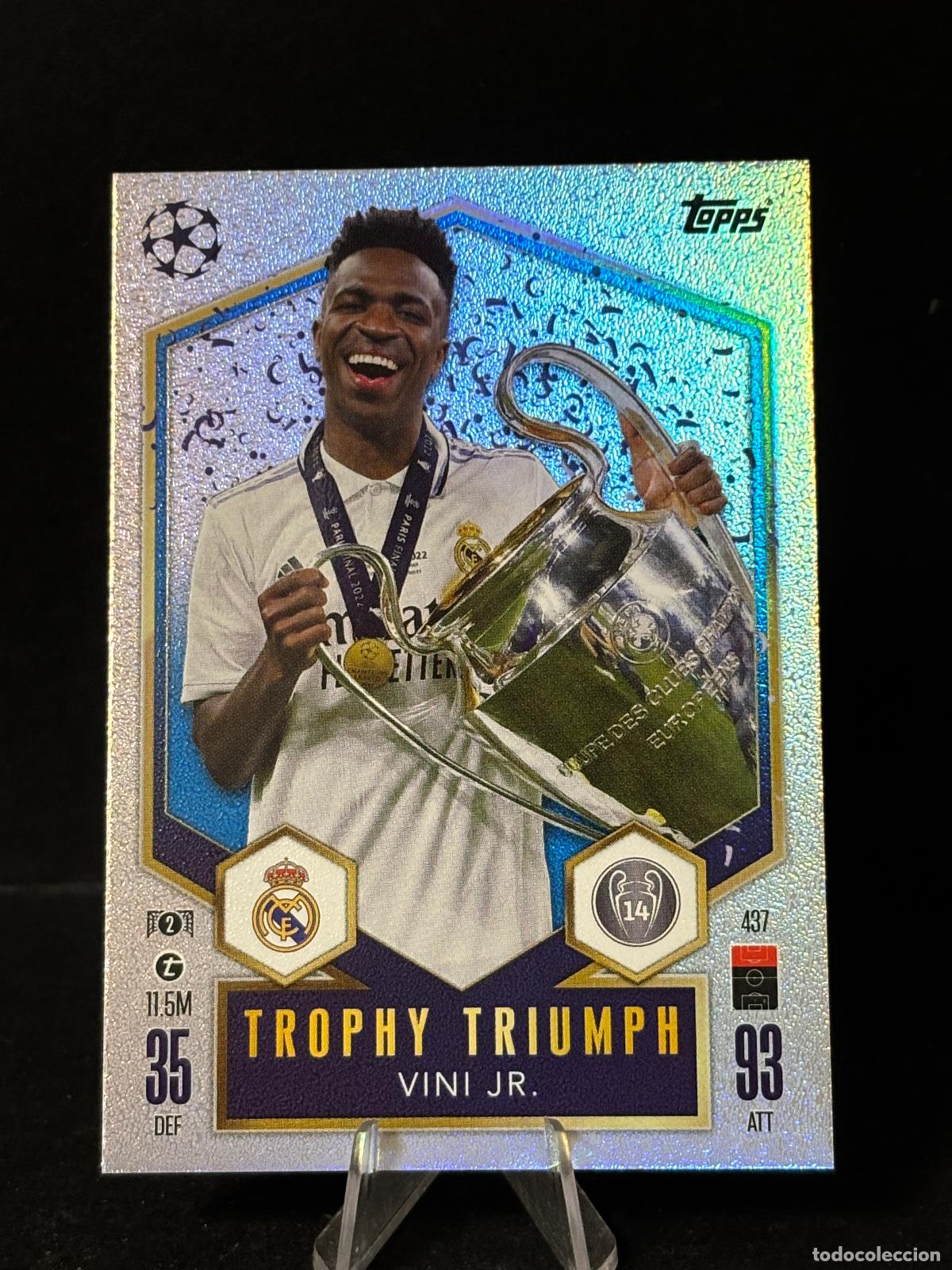 Cromos de f&uacute;tbol: 437 VINI JR TROPHY TRIUMPH REAL MADRID MATCH ATTAX CHAMPIONS LEAGUE TOPPS 25 26 2025 2026