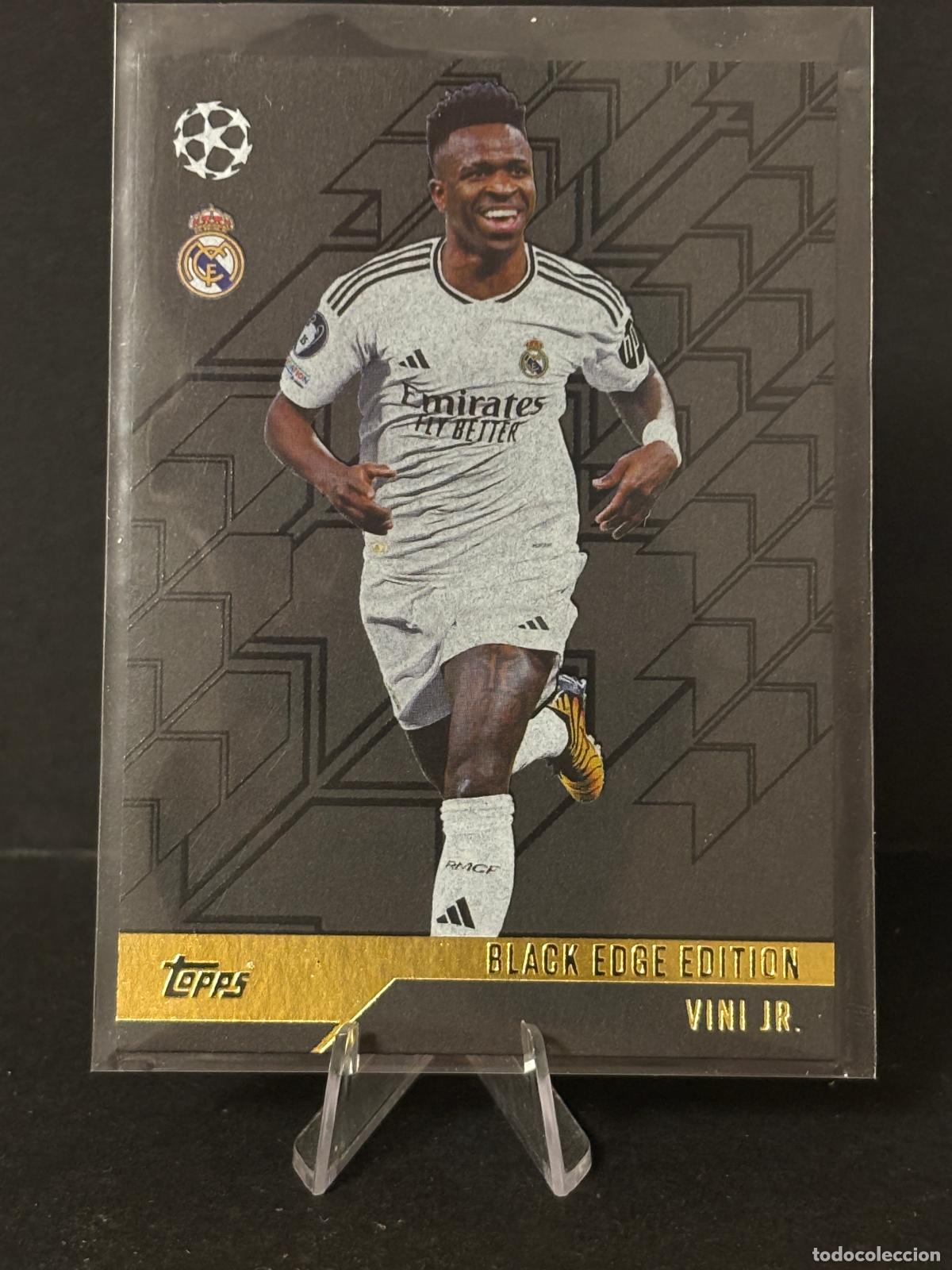 Cromos de f&uacute;tbol: BE5 VINI JR BLACK EDGE EDITION REAL MADRID VINICIUS MATCH ATTAX CHAMPIONS LEAGUE TOPPS 24