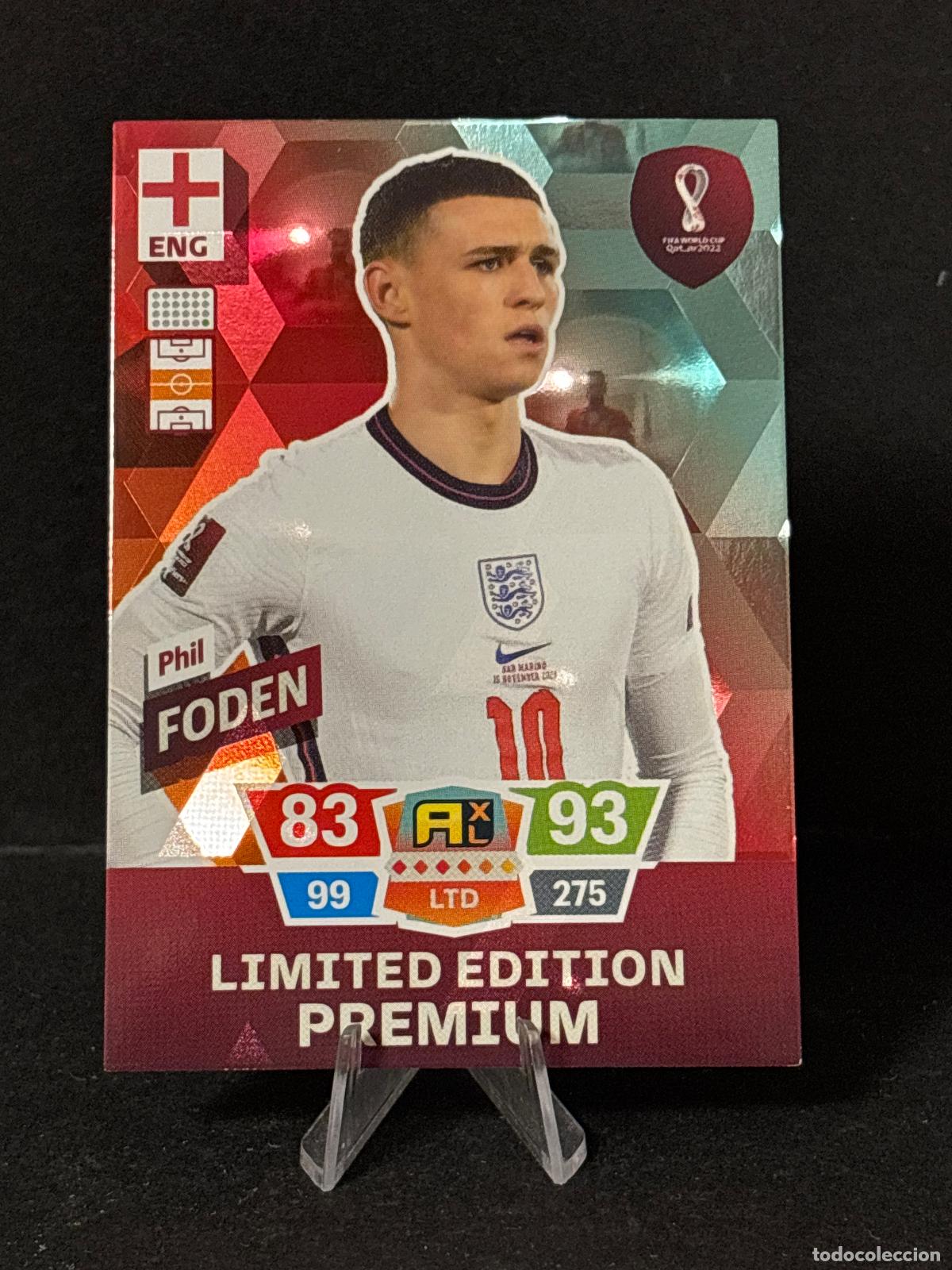Cromos de f&uacute;tbol: PHIL FODEN LIMITED EDITION INGLATERRA MUNDIAL 2022 FIFA WORLD CUP QATAR 22 PANINI EDICION