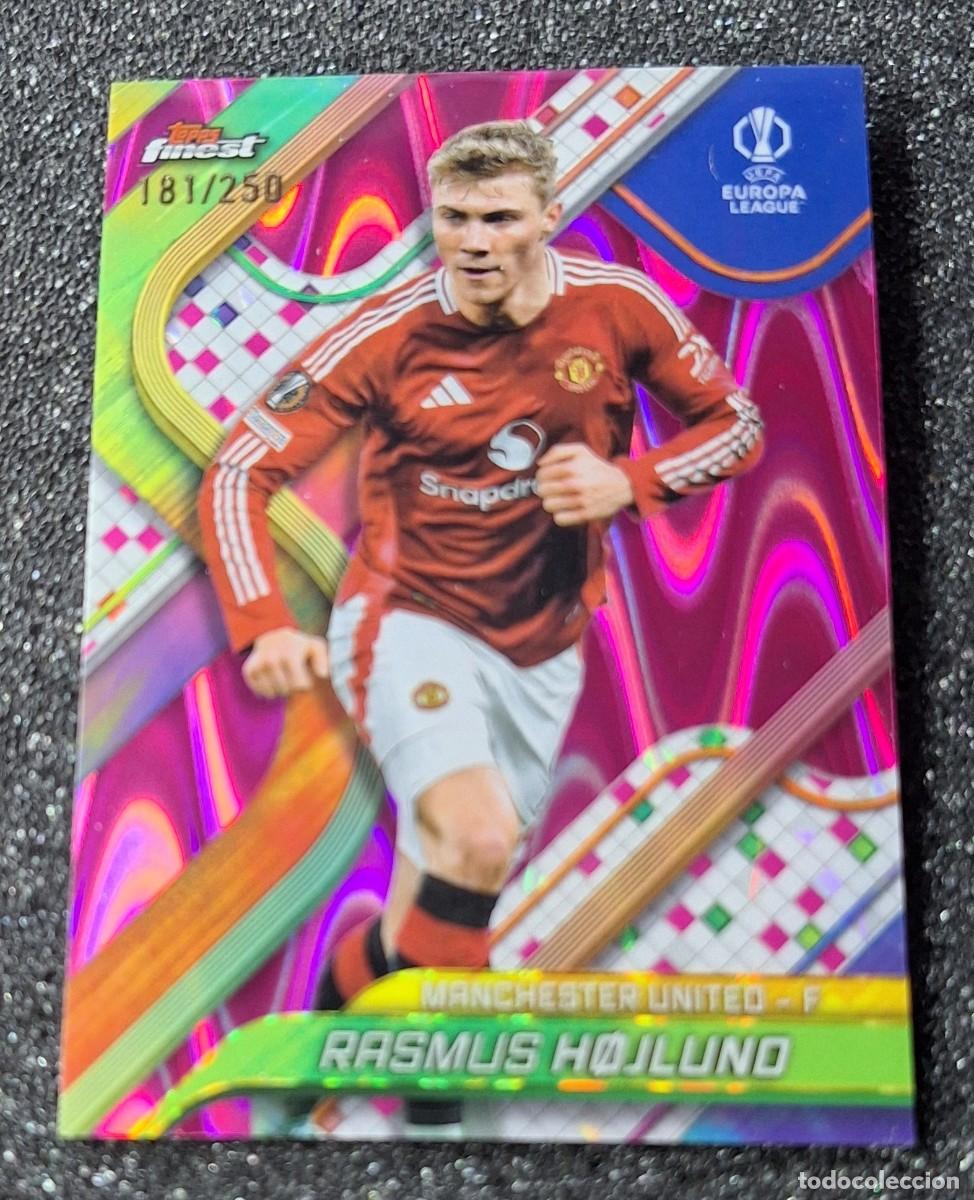 Cromos de f&uacute;tbol: Rasmus Hojlund Manchester United Topps Finest 181/250 #63 Pink Raywave