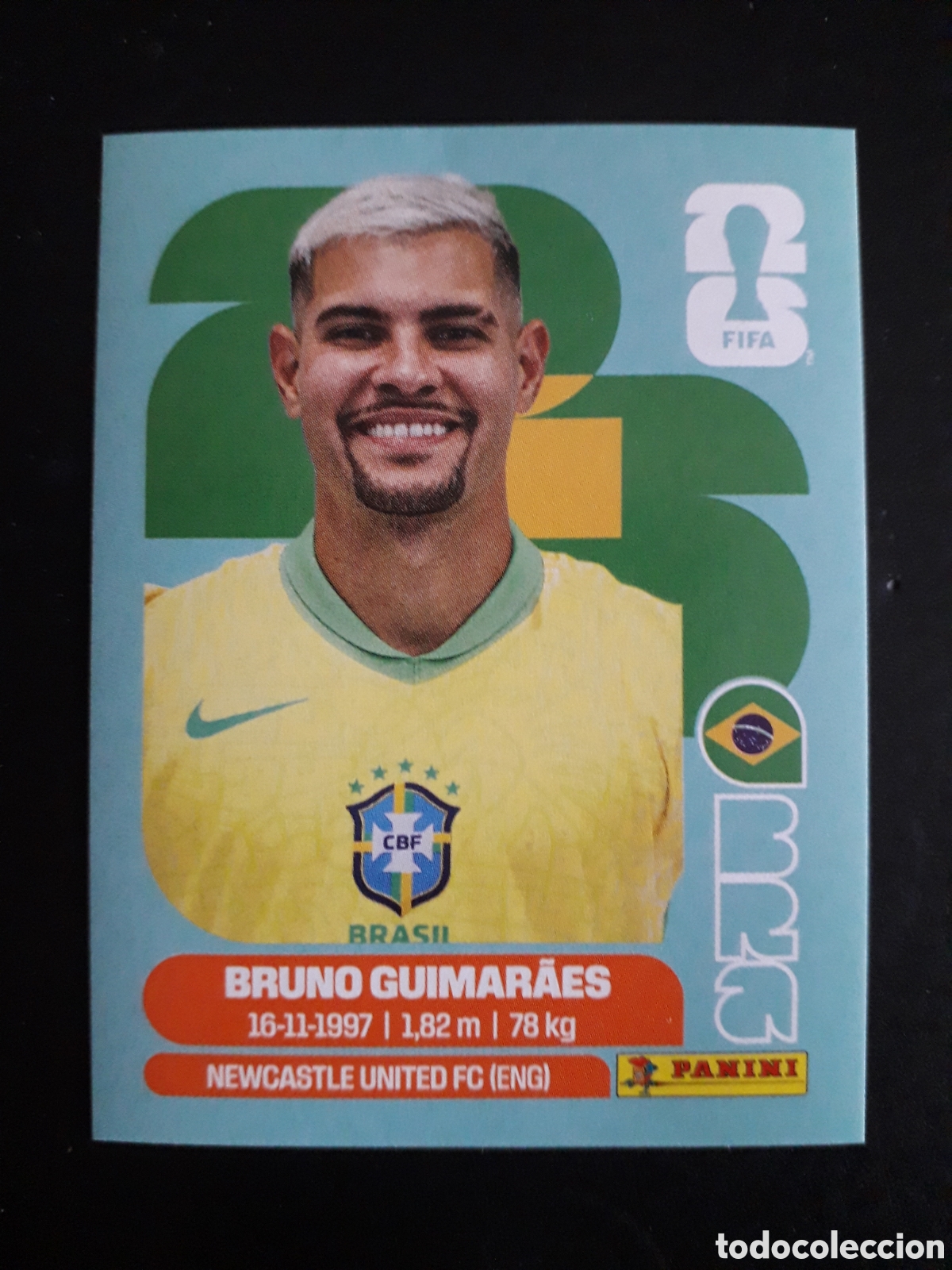 Cromos de f&uacute;tbol: BRUNO GUIMAR&Atilde;ES BRASIL BRA 11 MUNDIAL F&Uacute;TBOL 2026 FIFA WORLD CUP PANINI SIN PEGAR PEDIDO M&Iacute;NIMO 3&euro;.