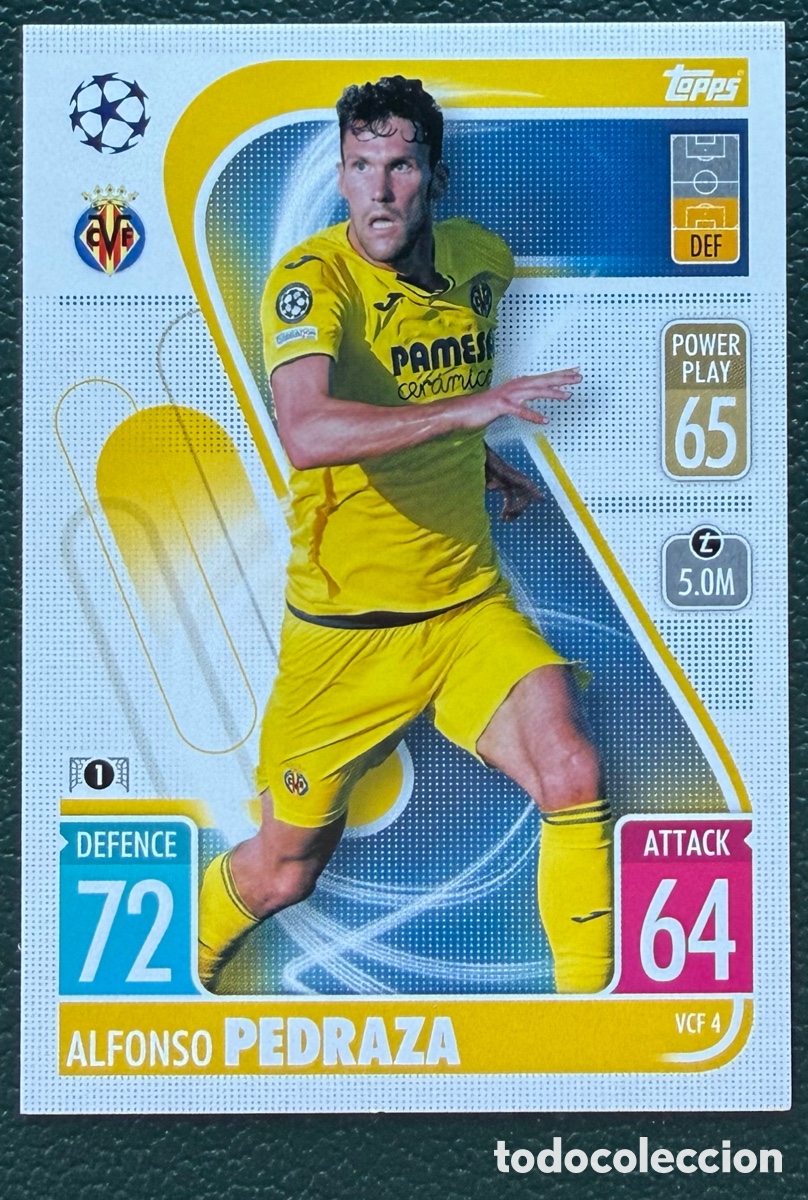 Cromos de f&uacute;tbol: VCF 4 PEDRAZA VILLARREAL CF FICHAS ALBUM TOPPS UEFA CHAMPIONS LEAGUE MATCH ATTAX 2021 2022 21 22