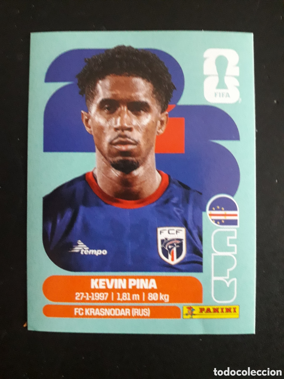 Cromos de f&uacute;tbol: KEVIN PINA CABO VERDE CPV 10 MUNDIAL F&Uacute;TBOL 2026 FIFA WORLD CUP PANINI SIN PEGAR PEDIDO M&Iacute;NIMO 3&euro;