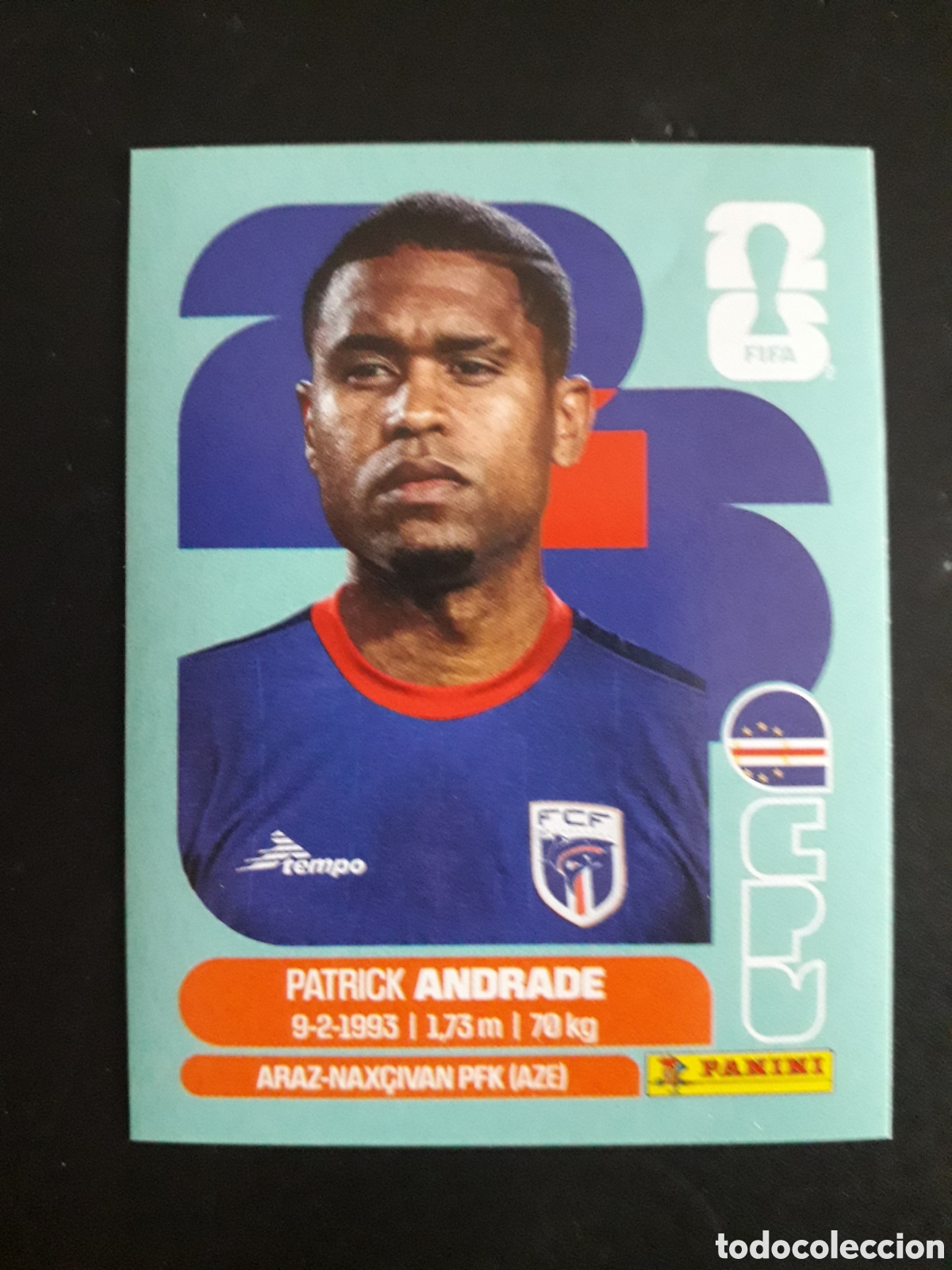 Cromos de f&uacute;tbol: ANDRADE CABO VERDE CPV 11 MUNDIAL F&Uacute;TBOL 2026 FIFA WORLD CUP PANINI SIN PEGAR PEDIDO M&Iacute;NIMO 3&euro;