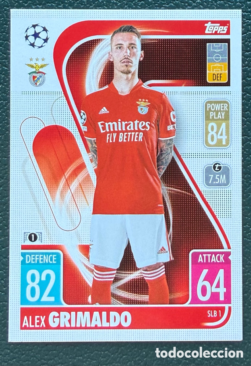 Cromos de f&uacute;tbol: SLB 1 ALEX GRIMALDO SL BENFICA FICHAS ALBUM TOPPS UEFA CHAMPIONS LEAGUE MATCH ATTAX 2021 2022 21 22
