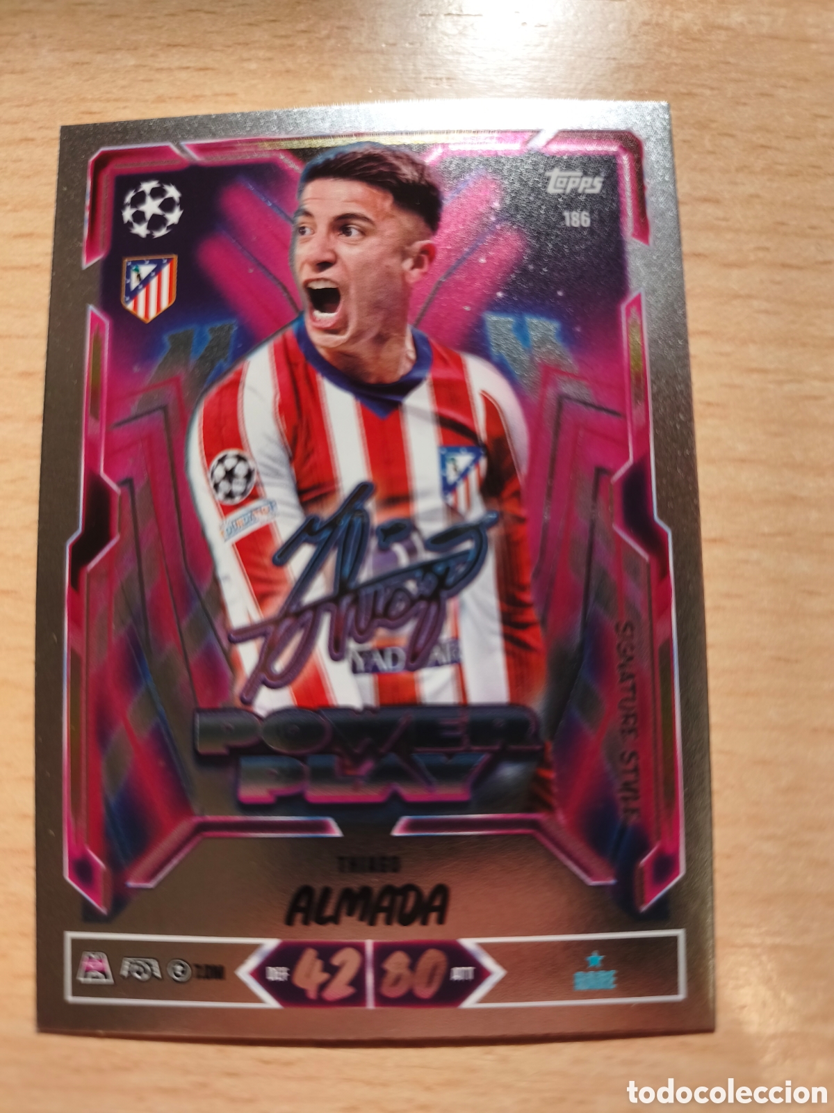 Cromos de f&uacute;tbol: 186 TIAGO ALMADA POWER PLAY ATL&Eacute;TICO DE MADRID MATCH ATTAX 2026 2027 TOPPS 26 27