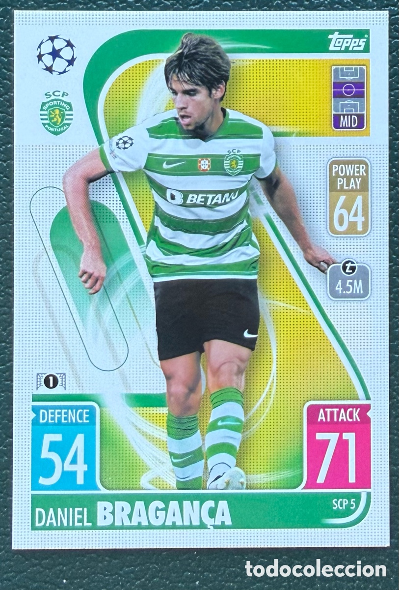 Cromos de f&uacute;tbol: SCP 5 DANIEL BRAGAN&Ccedil;A SPORTING DE PORTUGAL FICHAS TOPPS CHAMPIONS LEAGUE MATCH ATTAX 2021 2022 21 22