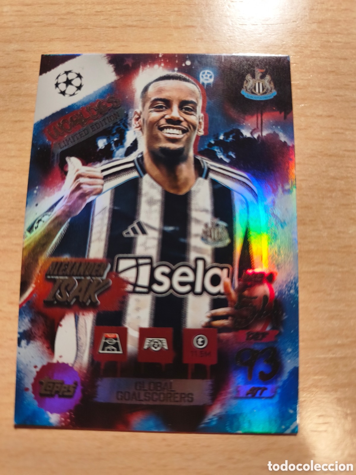 Cromos de f&uacute;tbol: ALEXANDER ISAK GLOBAL GOALSCORERS WORDLES LIMITED EDITION NEWCASTLE MATCH ATTAX 2024 2025 24 25
