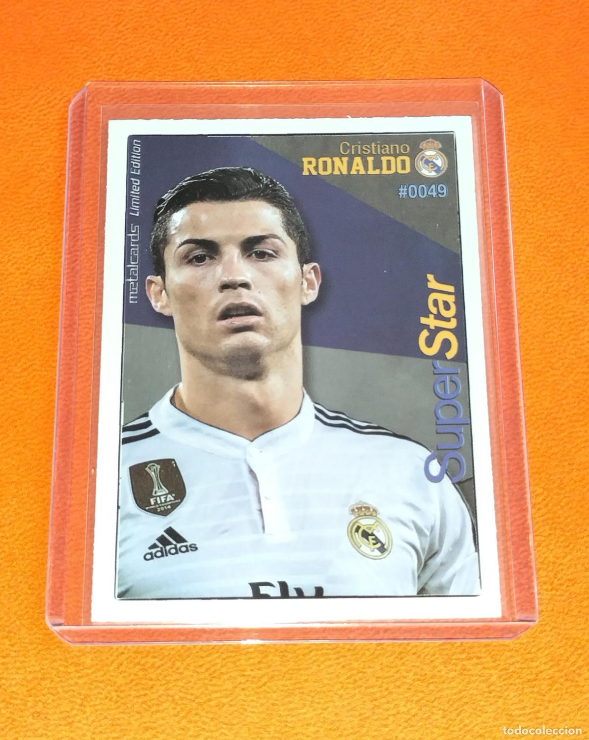 Cromos de f&uacute;tbol: 49 CRISTIANO RONALDO SUPERSTAR METALCARD LIMITED EDITION REAL MADRID MUNDICROMO QUIZ 2015 2016 15 16