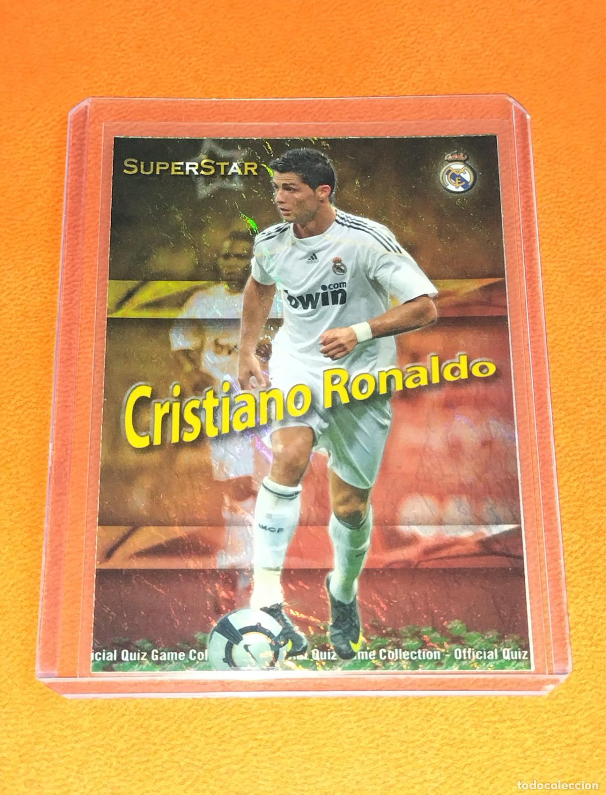 Cromos de f&uacute;tbol: 52 CRISTIANO RONALDO SUPERSTAR JASPEADO REAL MADRID CARD MUNDICROMO QUIZ GAME 2009 2010 09 10