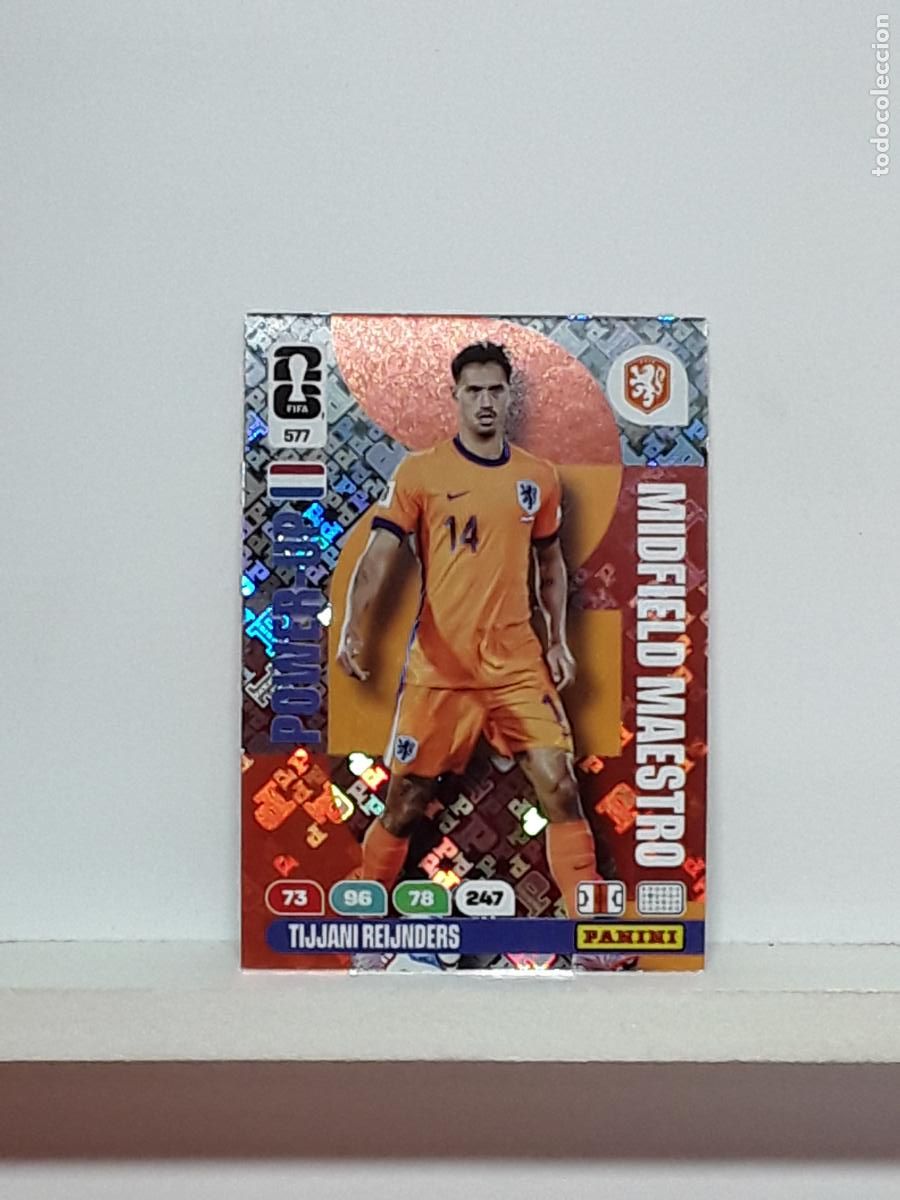 Cromos de f&uacute;tbol: ADRENALYN MUNDIAL 2026 WORLD CUP 26 ALBUM PANINI N 577 NEDERLAND POWER MAESTRO TIJJANI REIJNDERS