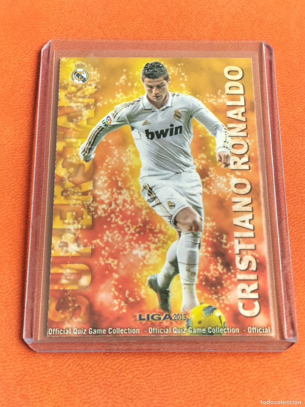 Cromos de f&uacute;tbol: 27 CRISTIANO RONALDO SUPERSTAR VERSION MATE CARD REAL MADRID MUNDICROMO QUIZ GAME 2012 2013 12 13